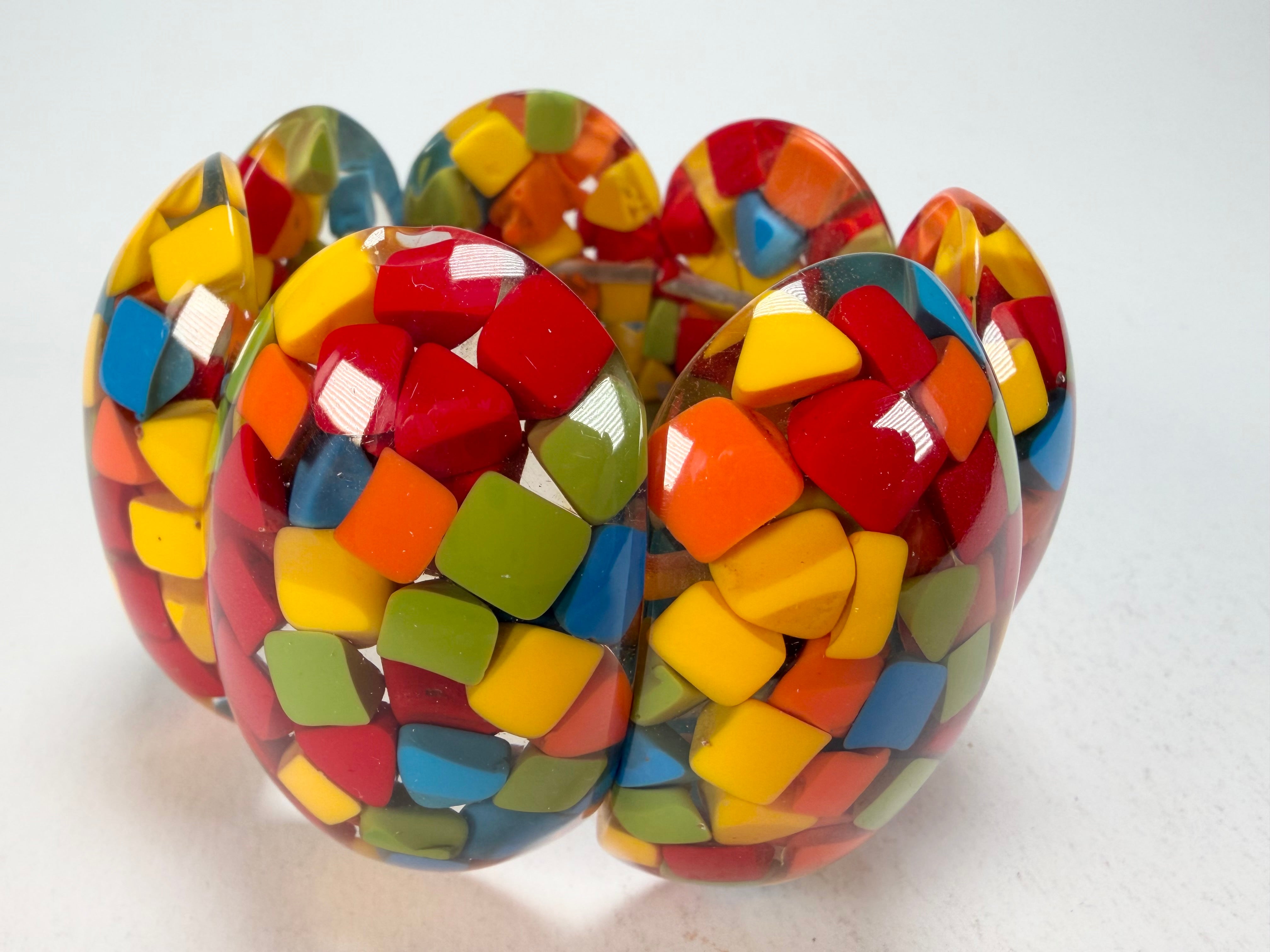 Marion Godart - Confetti "Sept Pièces" Summer Mix Elasticated Resin Bracelet