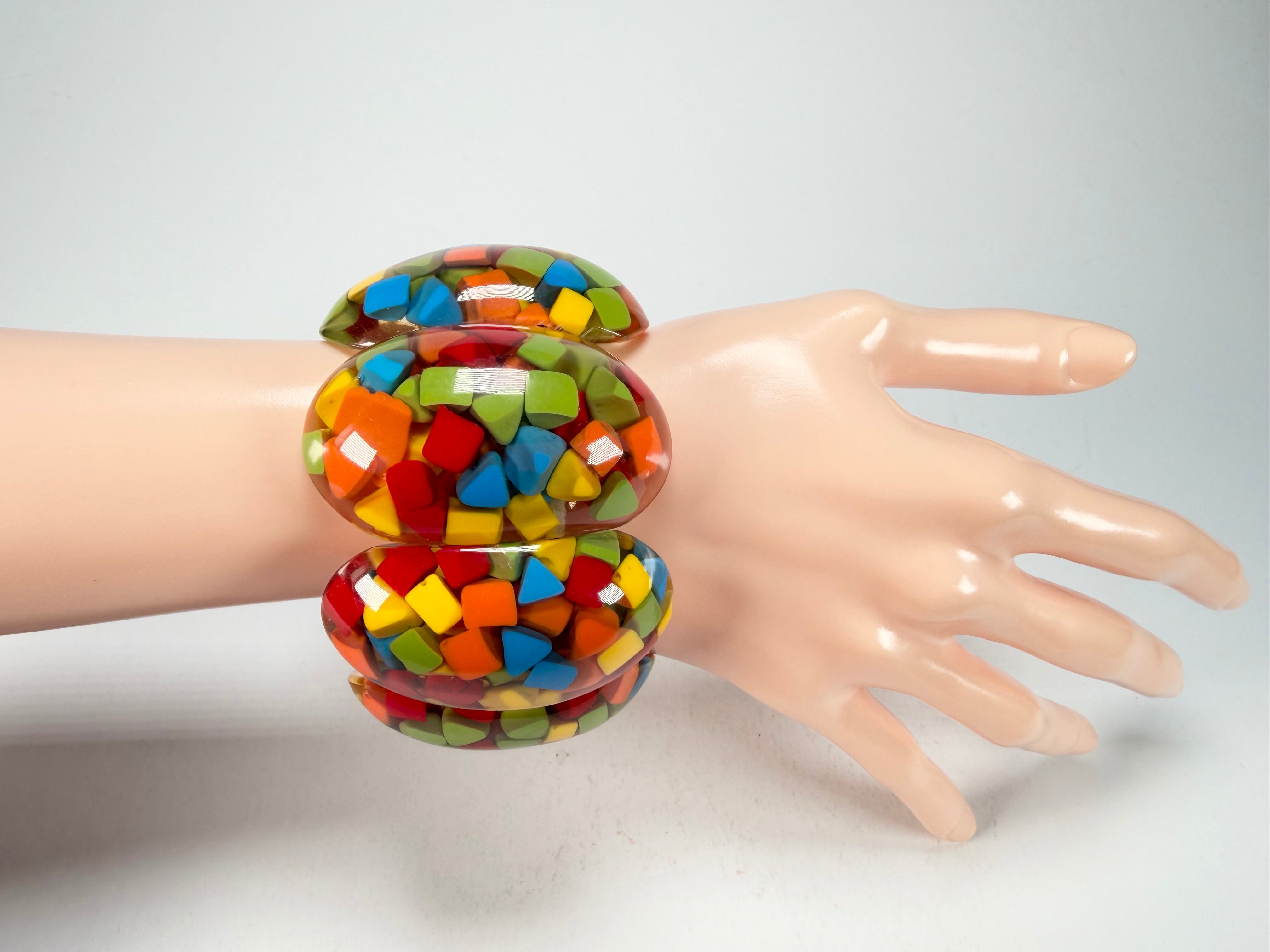 Marion Godart - Confetti "Sept Pièces" Summer Mix Elasticated Resin Bracelet