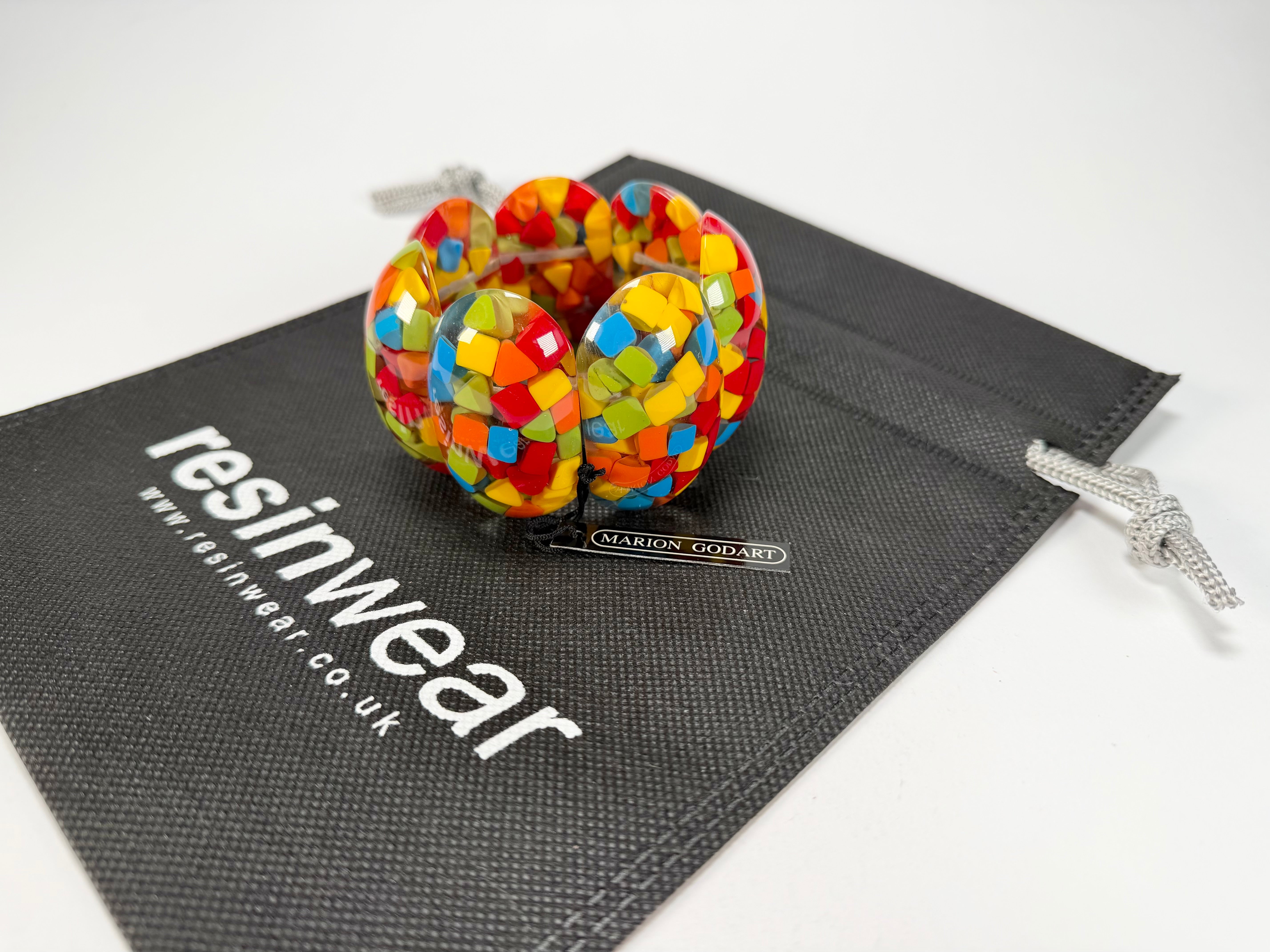 Marion Godart - Confetti "Sept Pièces" Summer Mix Elasticated Resin Bracelet