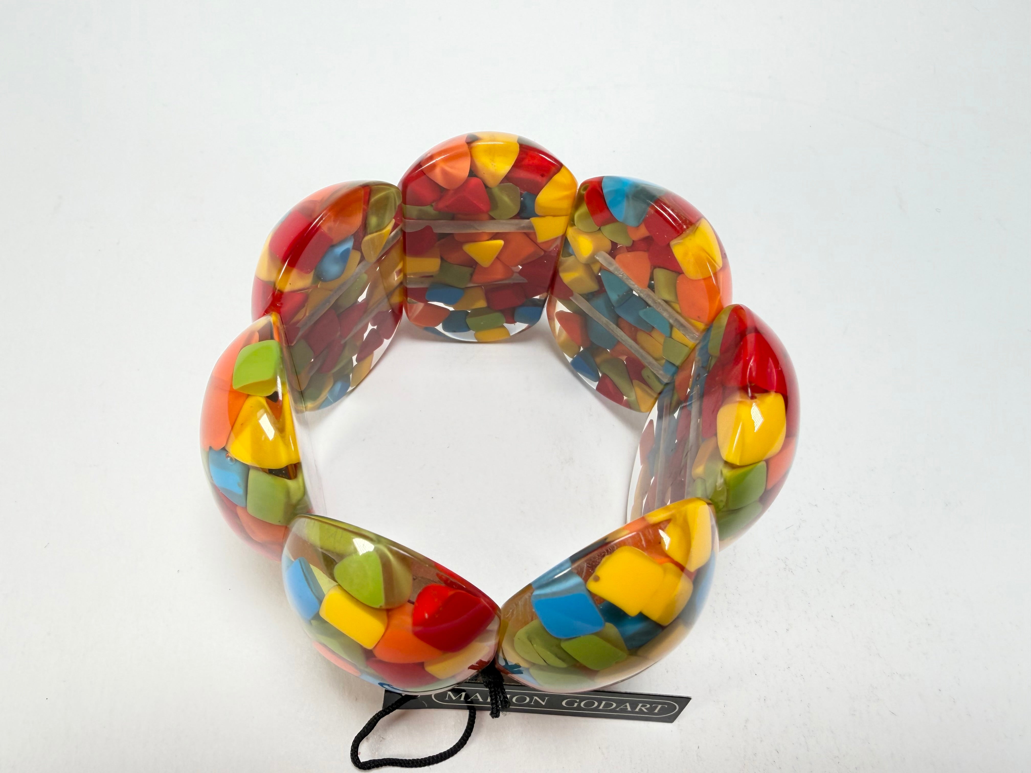 Marion Godart - Confetti "Sept Pièces" Summer Mix Elasticated Resin Bracelet