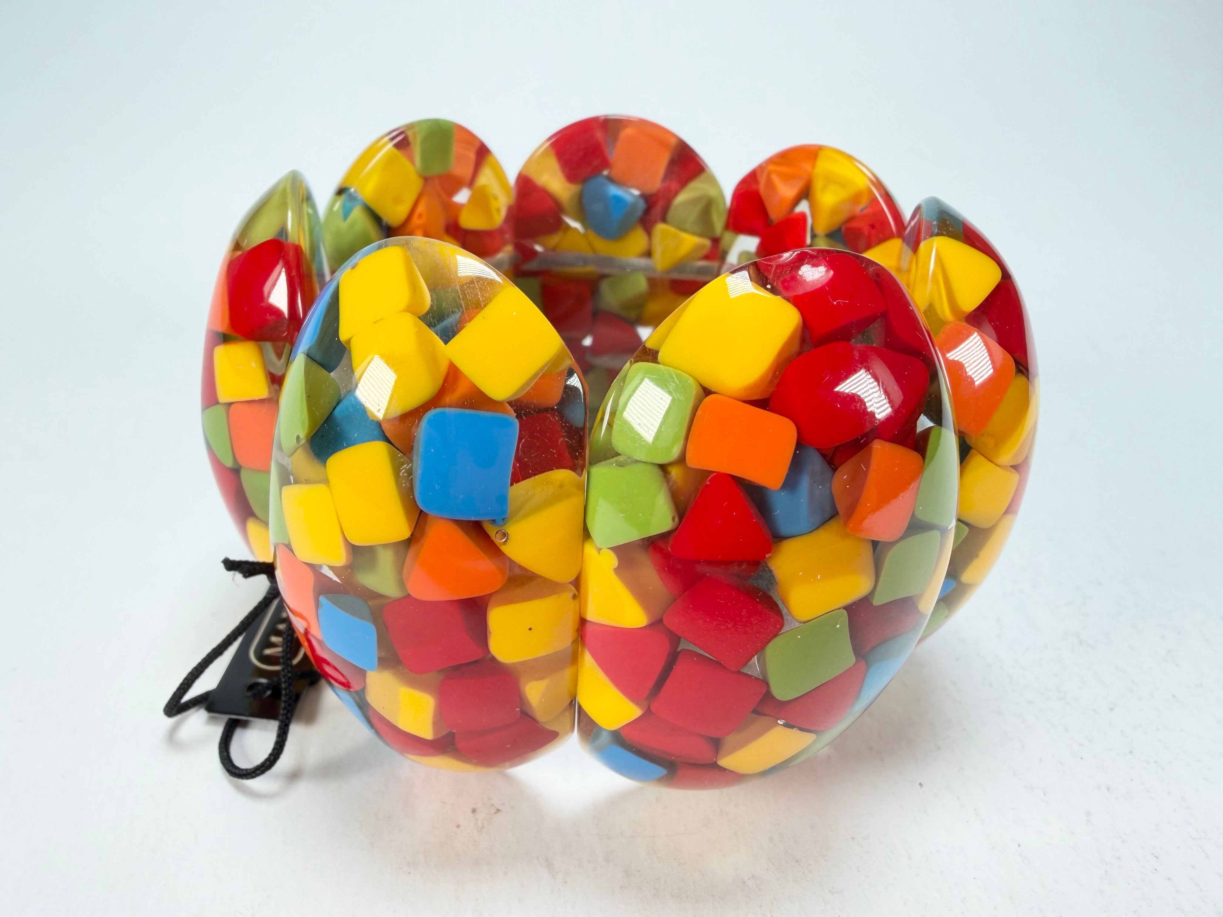 Marion Godart - Confetti "Sept Pièces" Summer Mix Elasticated Resin Bracelet