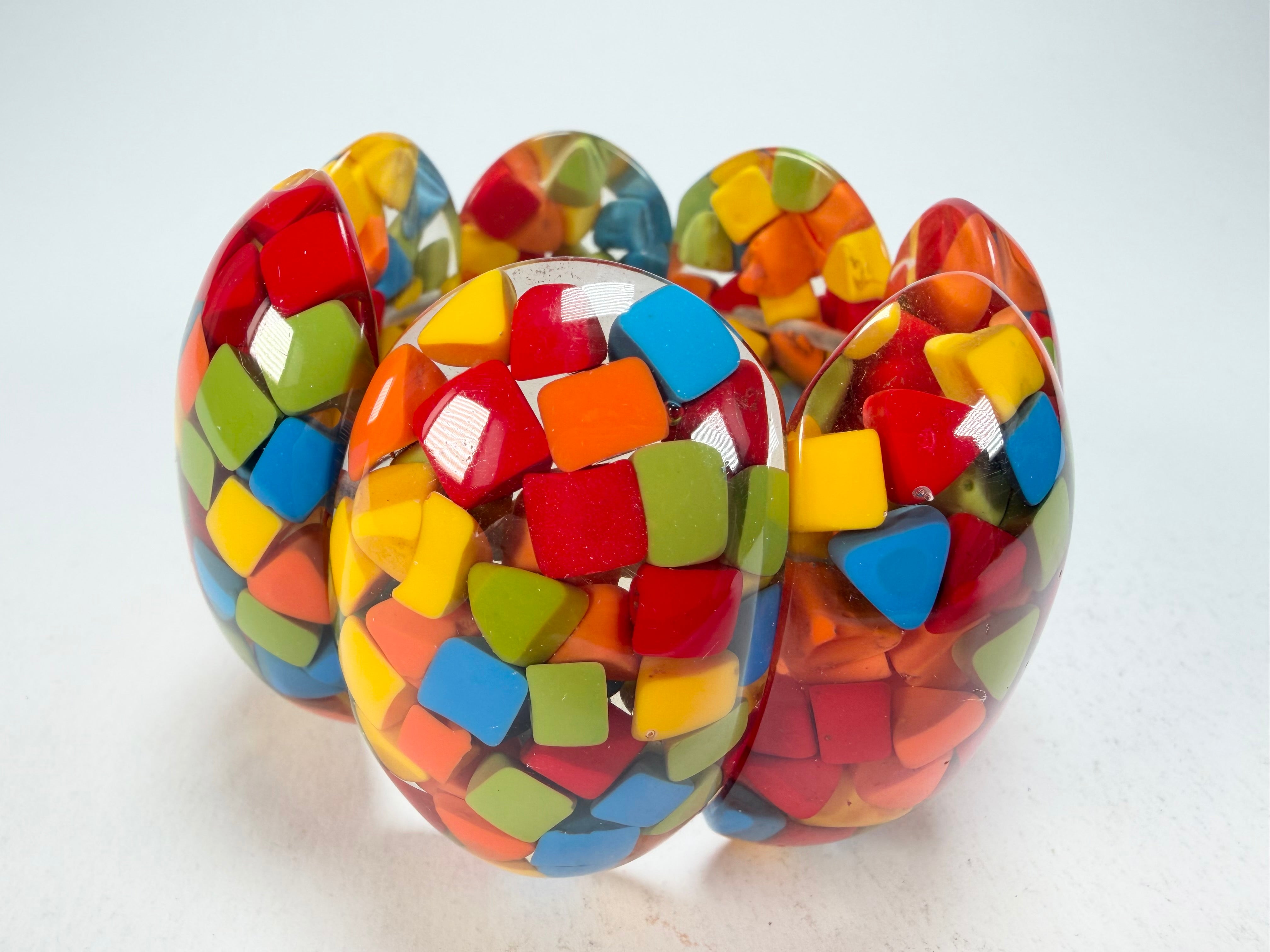 Marion Godart - Confetti "Sept Pièces" Summer Mix Elasticated Resin Bracelet