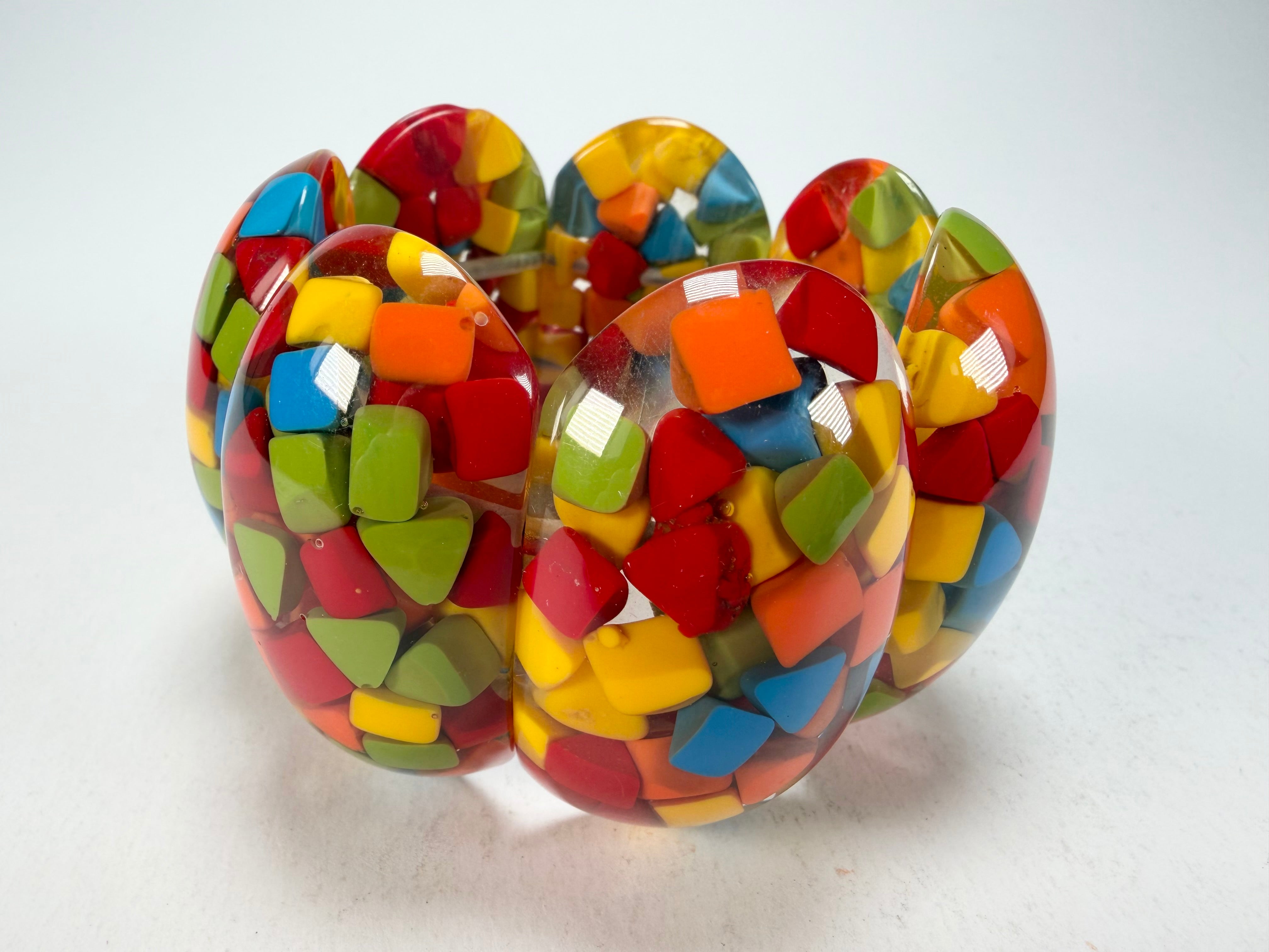 Marion Godart - Confetti "Sept Pièces" Summer Mix Elasticated Resin Bracelet