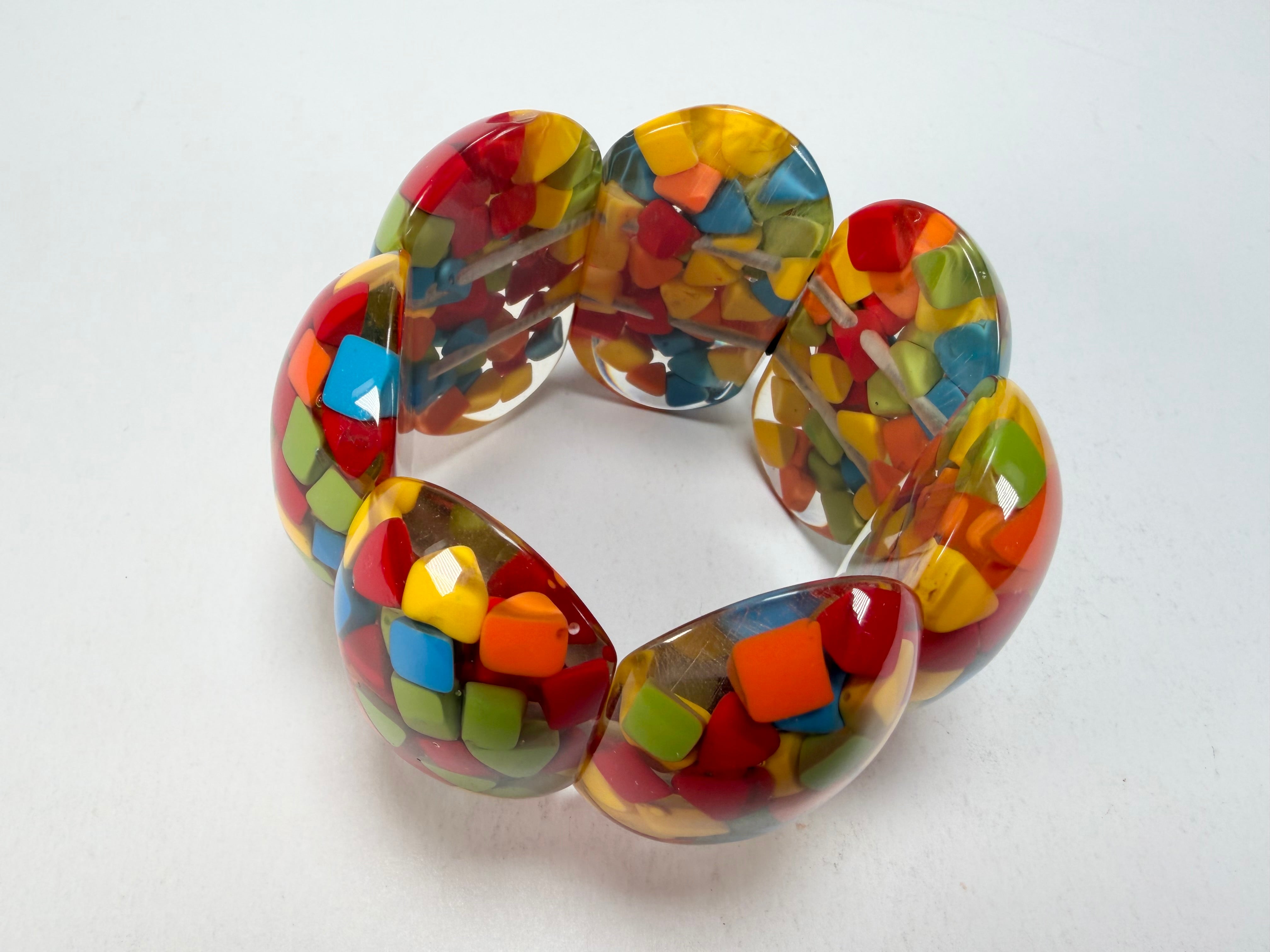 Marion Godart - Confetti "Sept Pièces" Summer Mix Elasticated Resin Bracelet