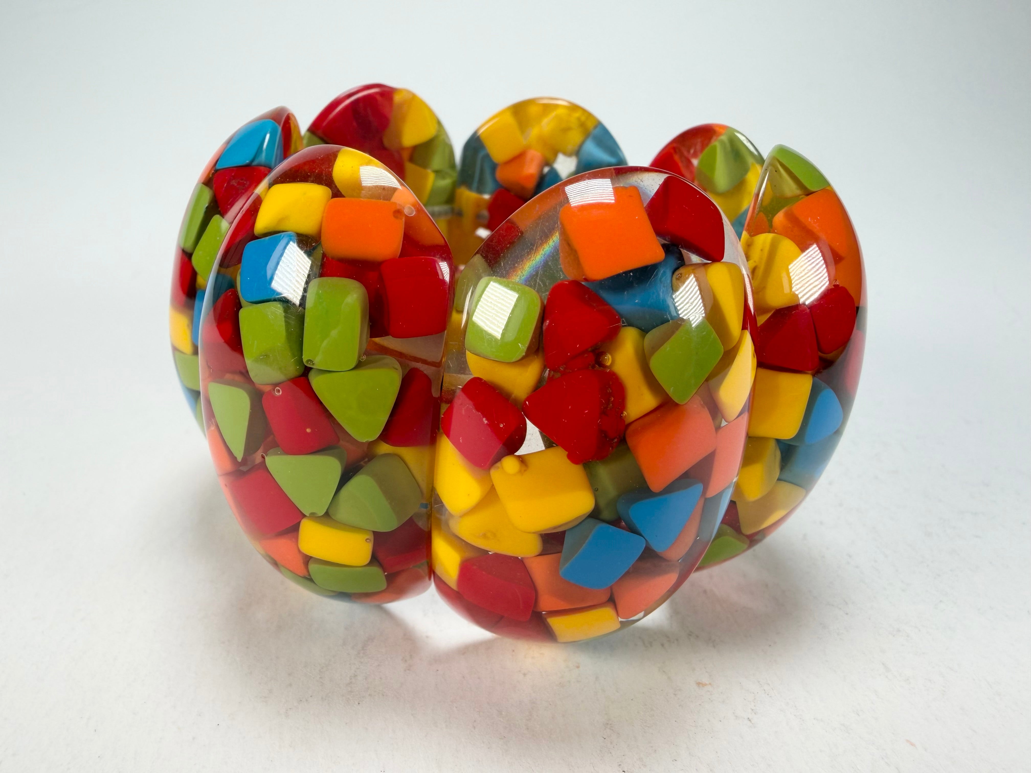 Marion Godart - Confetti "Sept Pièces" Summer Mix Elasticated Resin Bracelet