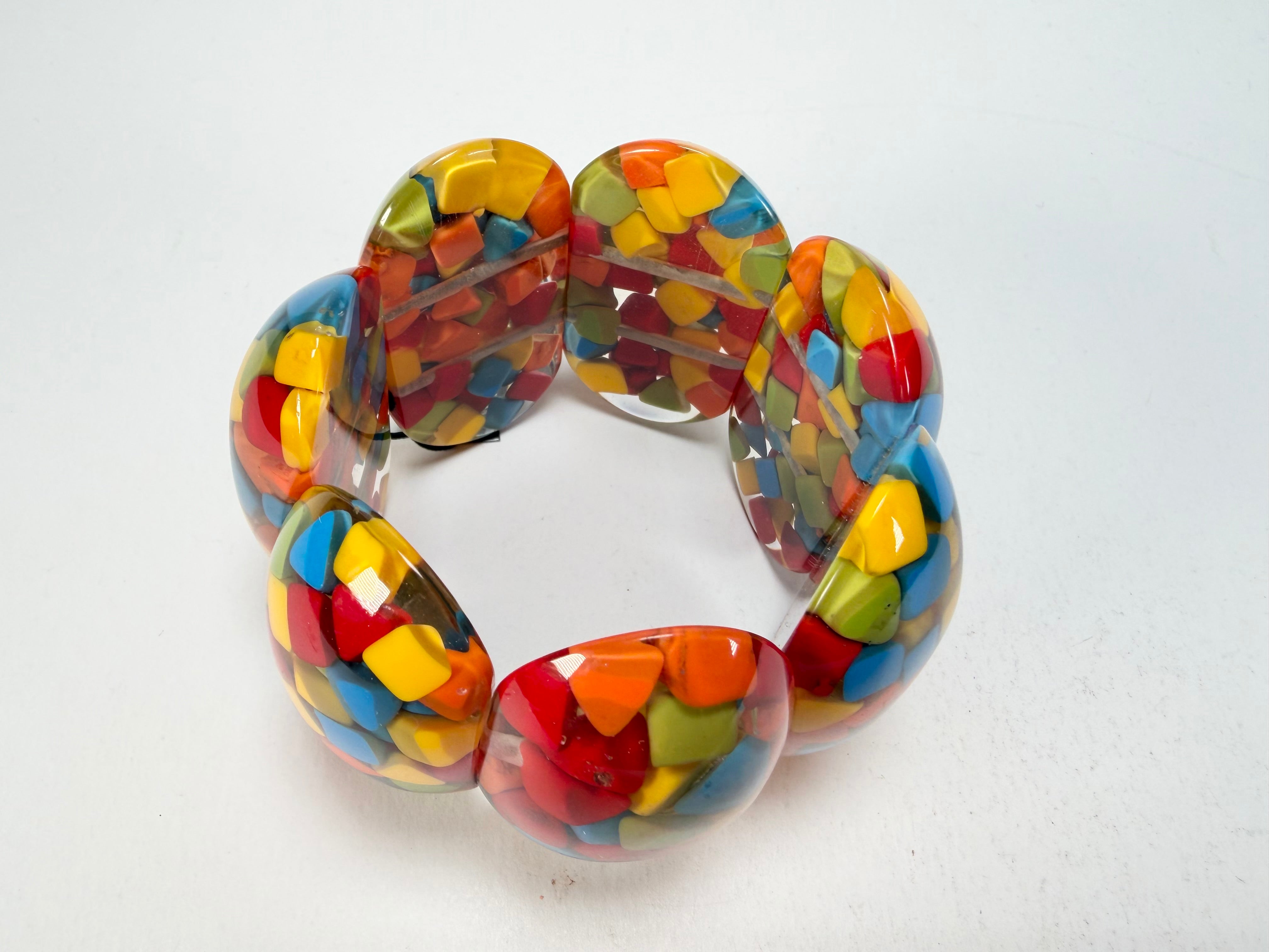 Marion Godart - Confetti "Sept Pièces" Summer Mix Elasticated Resin Bracelet