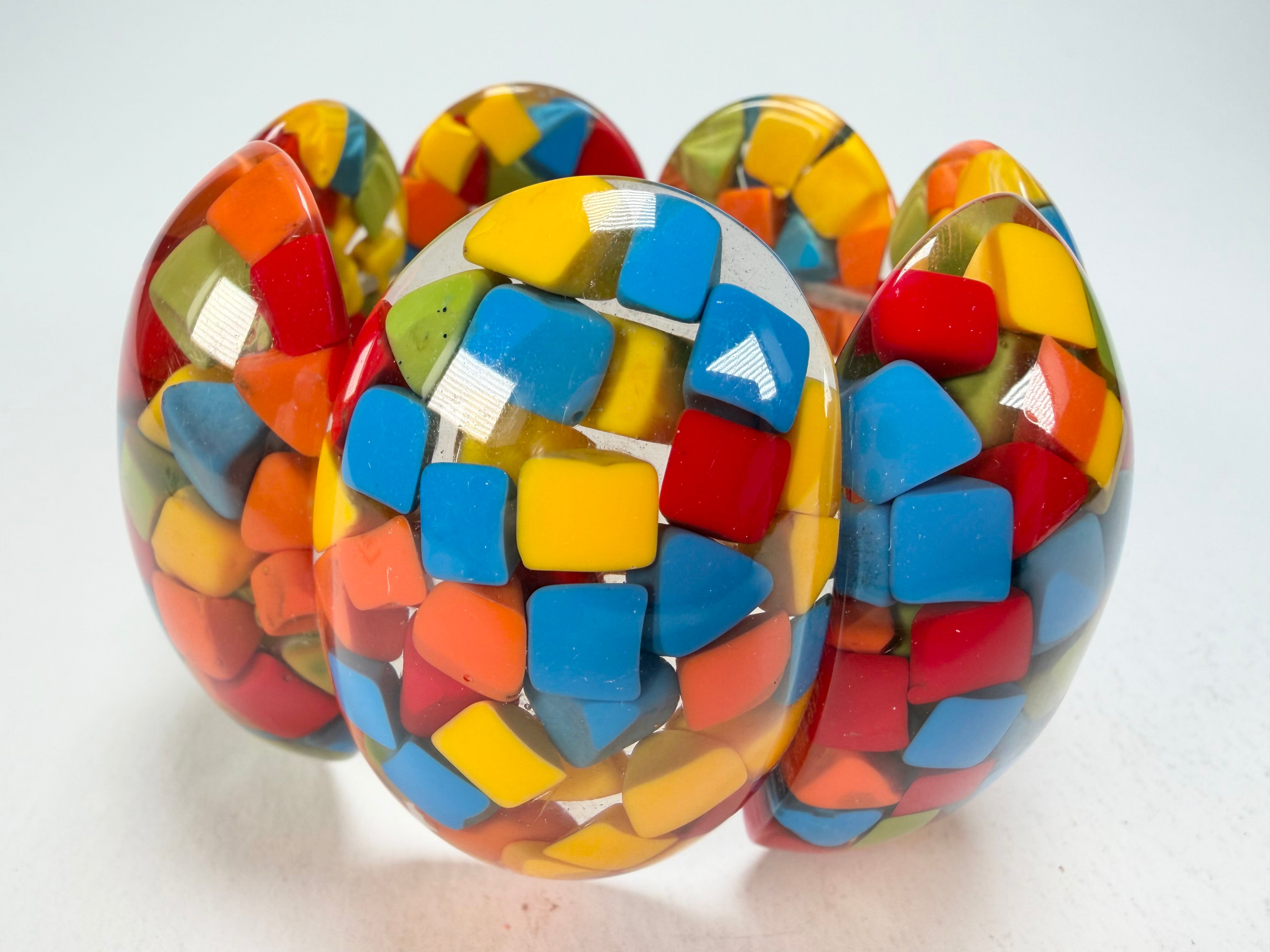 Marion Godart - Confetti "Sept Pièces" Summer Mix Elasticated Resin Bracelet