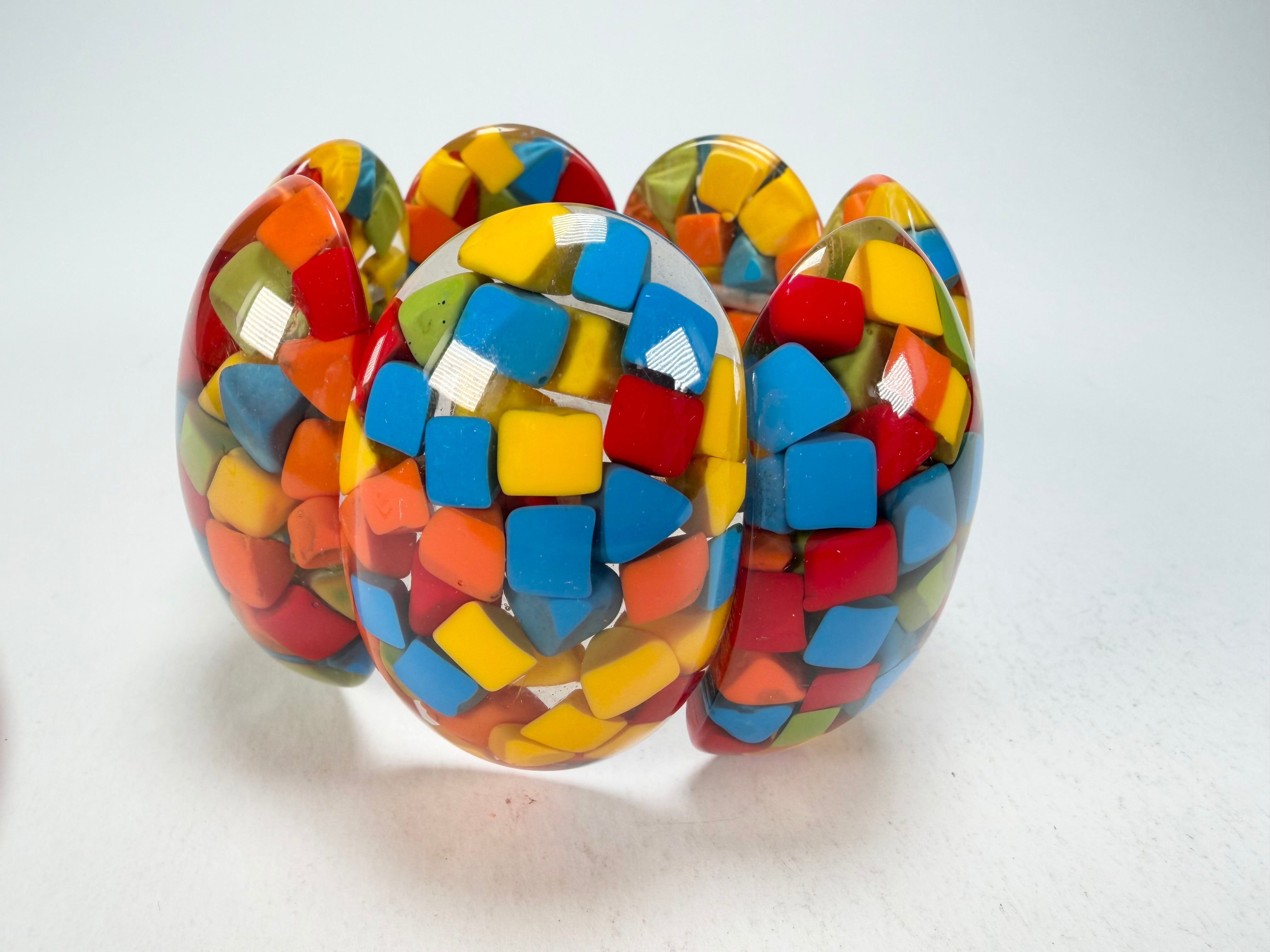 Marion Godart - Confetti "Sept Pièces" Summer Mix Elasticated Resin Bracelet
