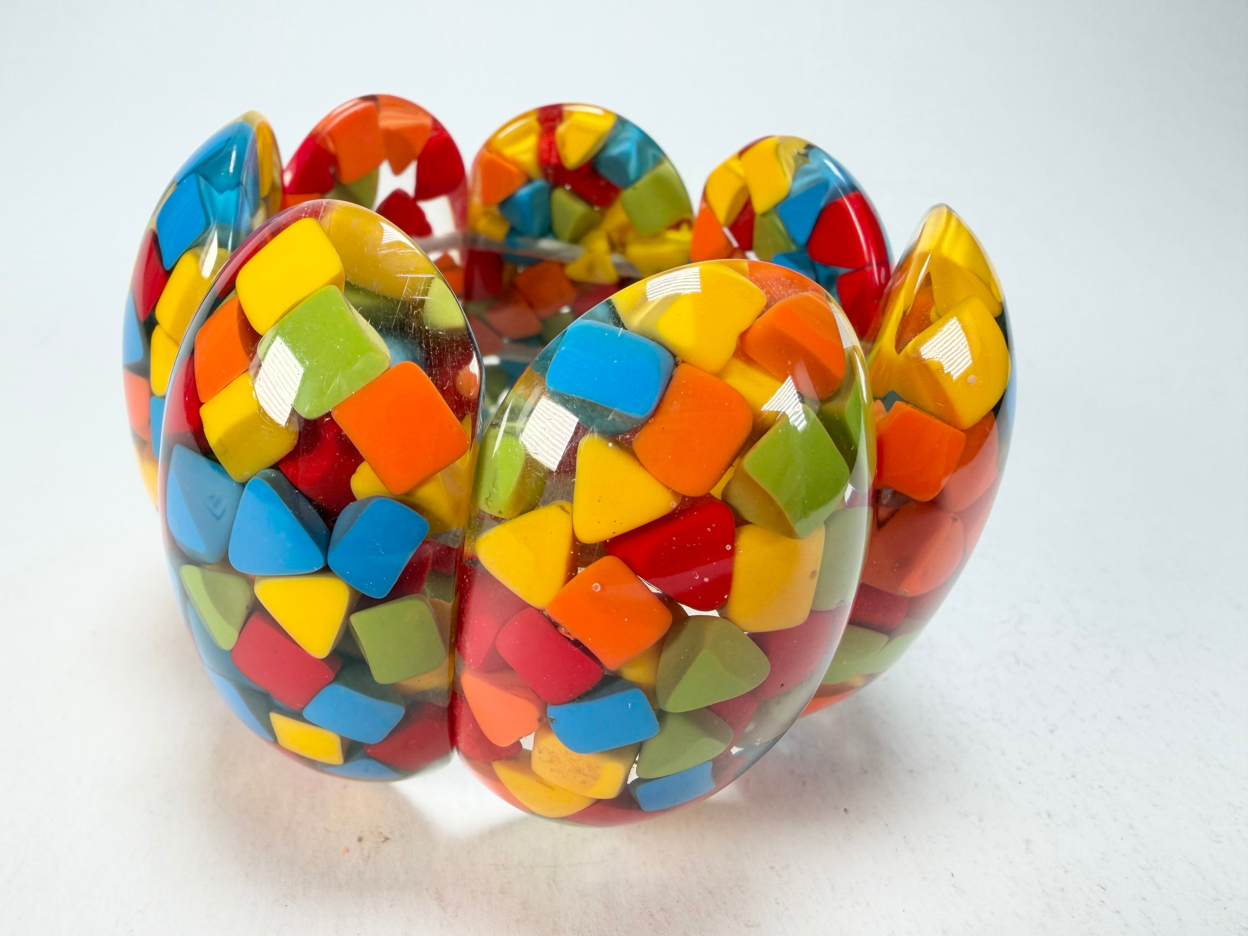 Marion Godart - Confetti "Sept Pièces" Summer Mix Elasticated Resin Bracelet