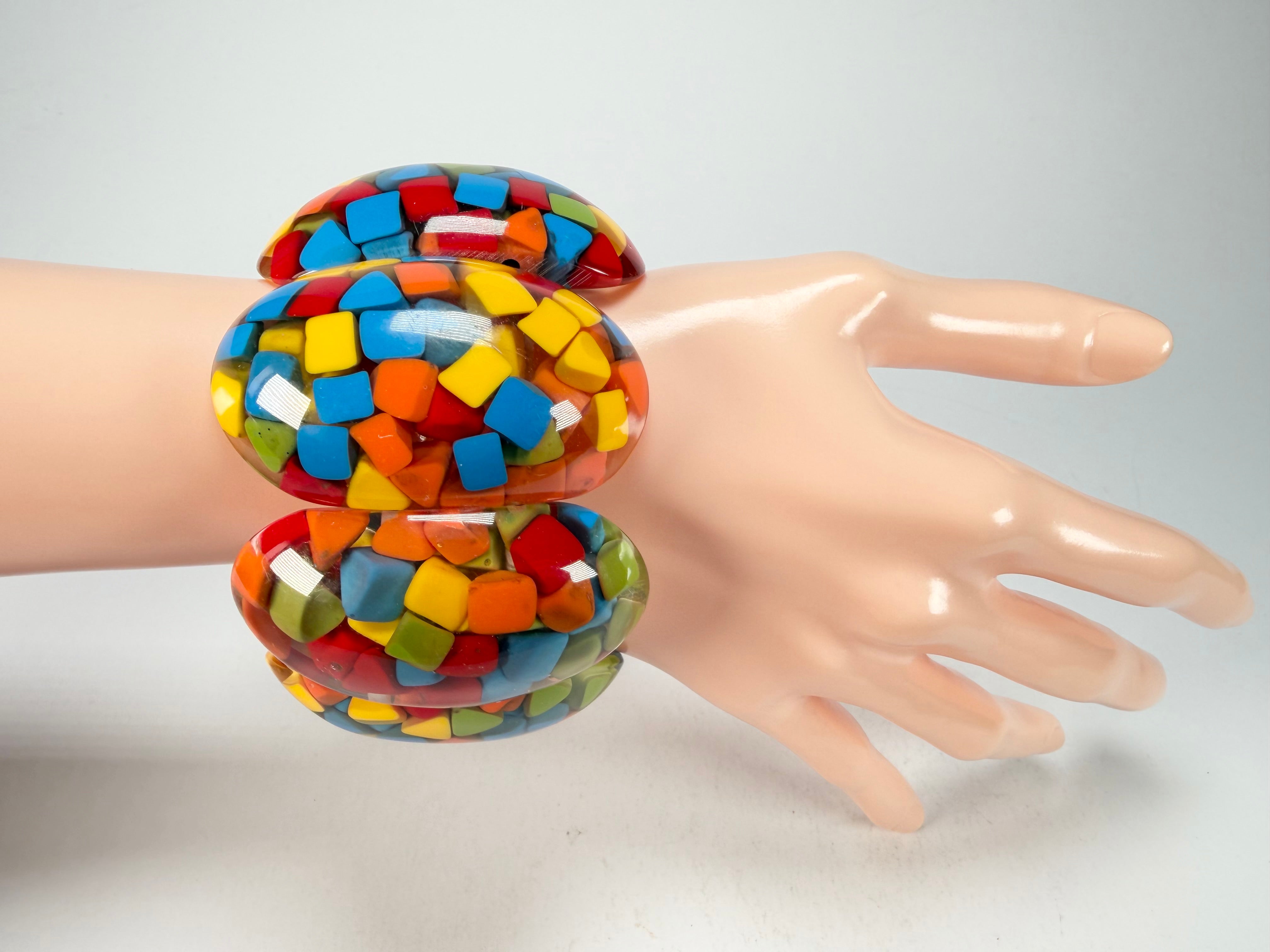 Marion Godart - Confetti "Sept Pièces" Summer Mix Elasticated Resin Bracelet