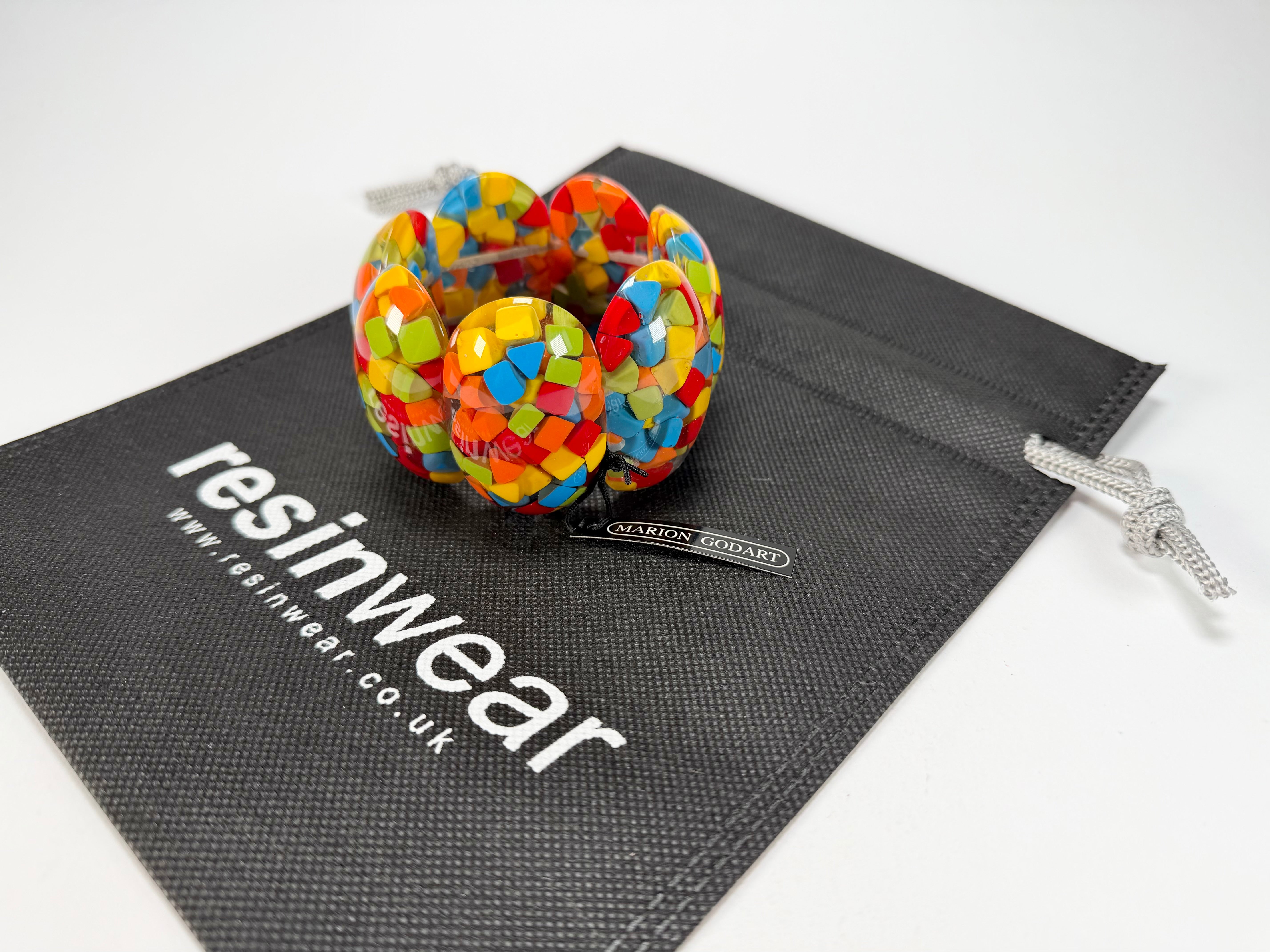 Marion Godart - Confetti "Sept Pièces" Summer Mix Elasticated Resin Bracelet