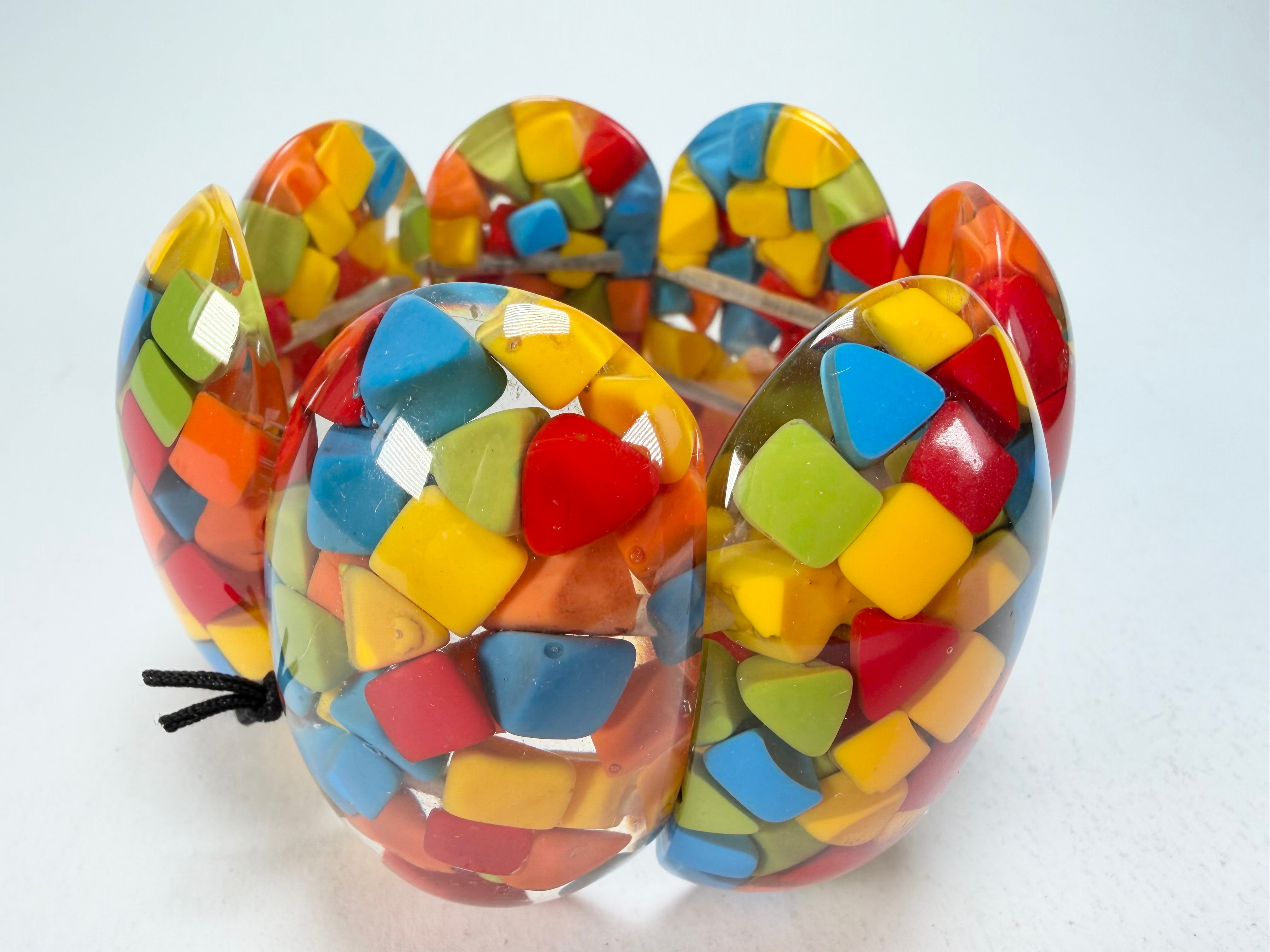 Marion Godart - Confetti "Sept Pièces" Summer Mix Elasticated Resin Bracelet