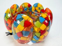 Marion Godart - Confetti "Sept Pièces" Summer Mix Elasticated Resin Bracelet