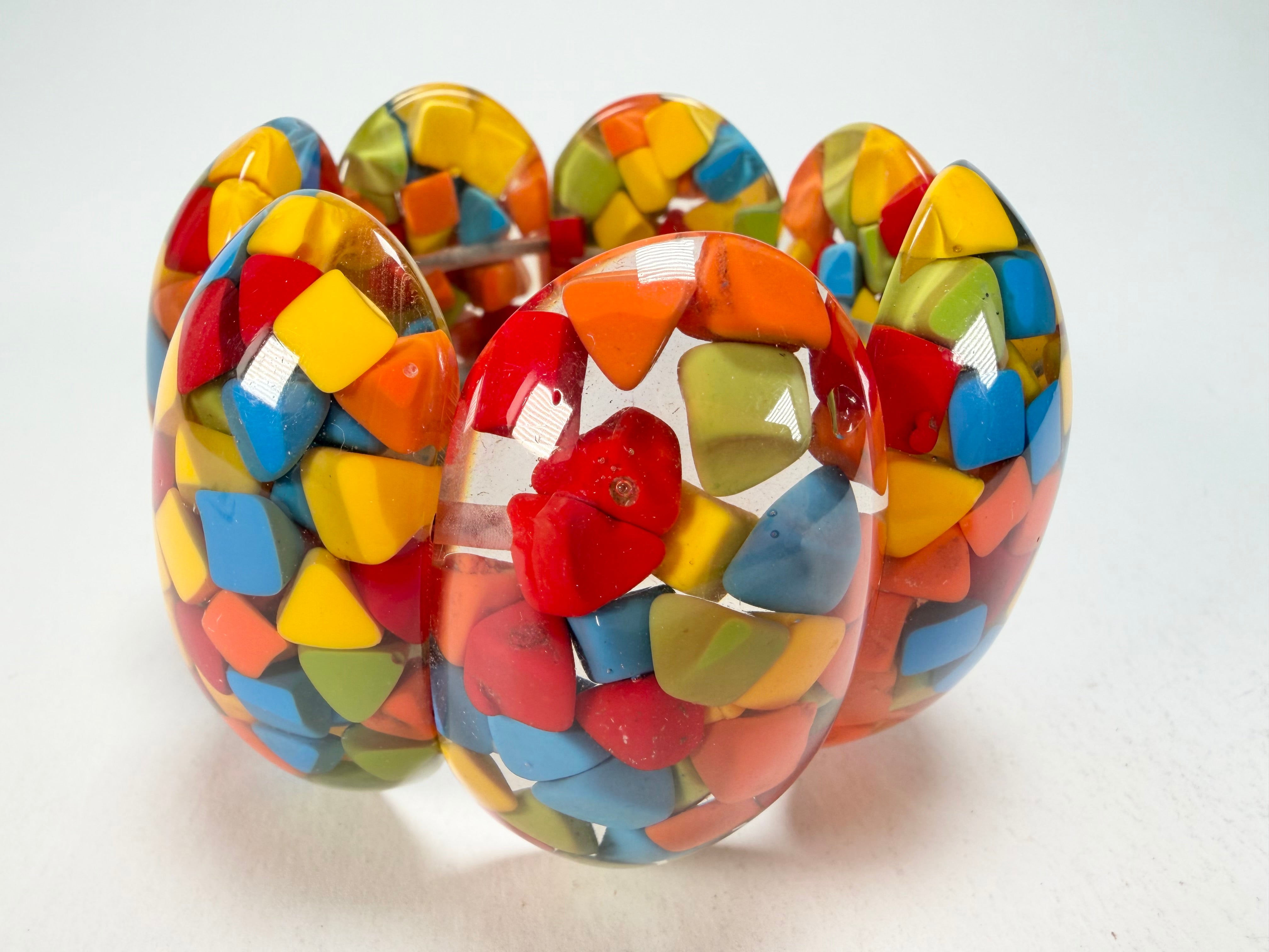Marion Godart - Confetti "Sept Pièces" Summer Mix Elasticated Resin Bracelet