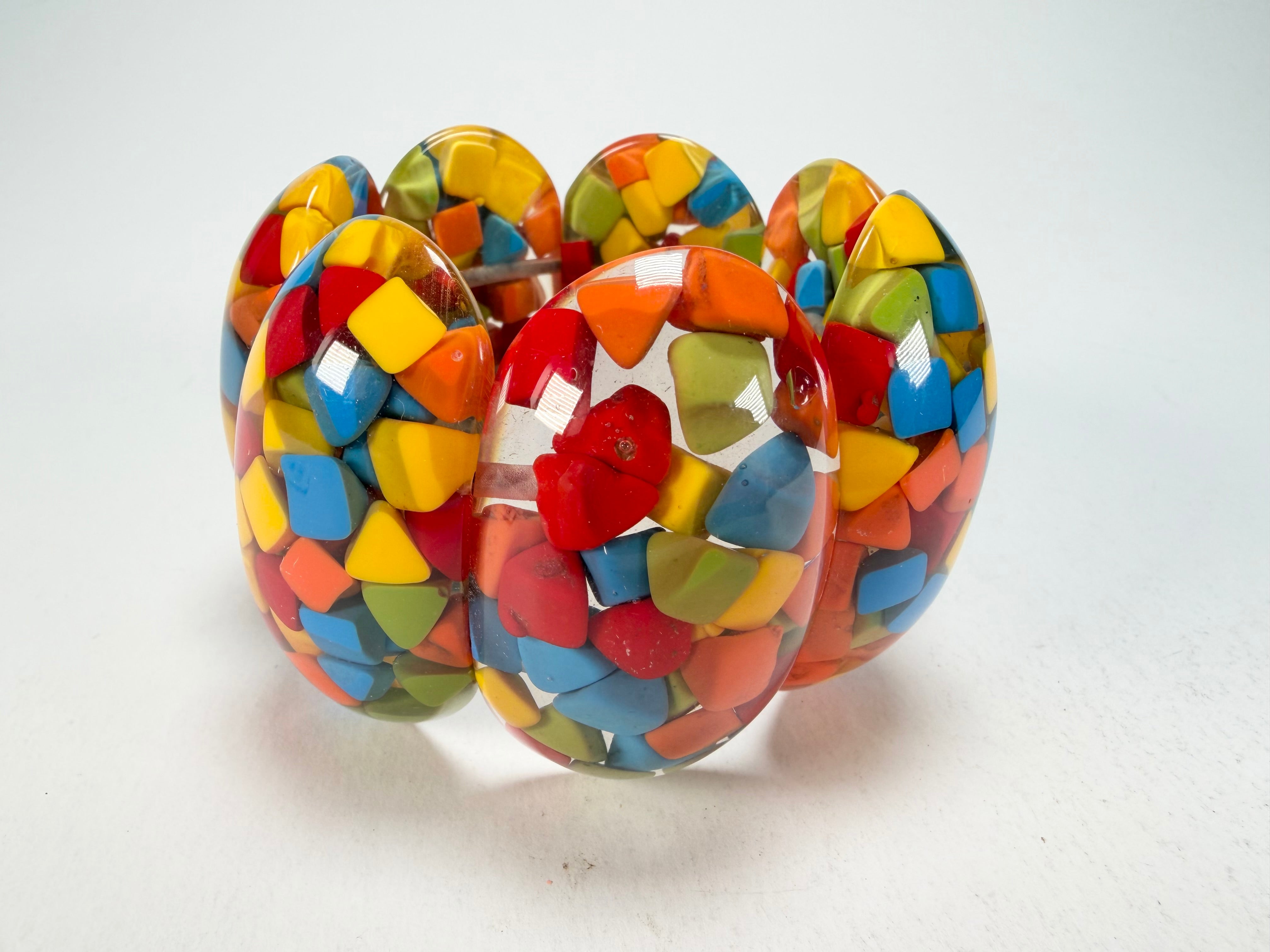 Marion Godart - Confetti "Sept Pièces" Summer Mix Elasticated Resin Bracelet