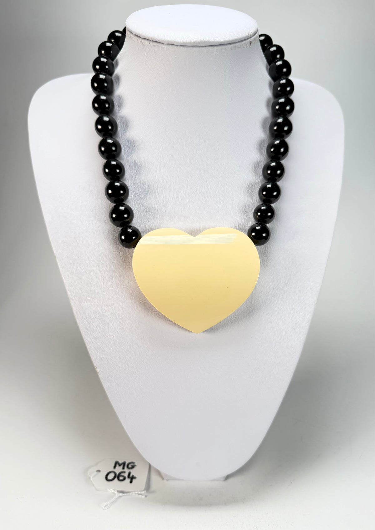 Marion Godart - BSX "Cœur Blanc" Large Heart Pendant Resin Necklace