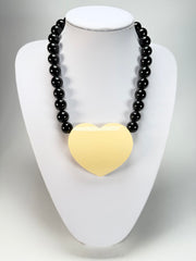 Marion Godart - BSX "Cœur Blanc" Large Heart Pendant Resin Necklace