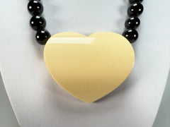 Marion Godart - BSX "Cœur Blanc" Large Heart Pendant Resin Necklace