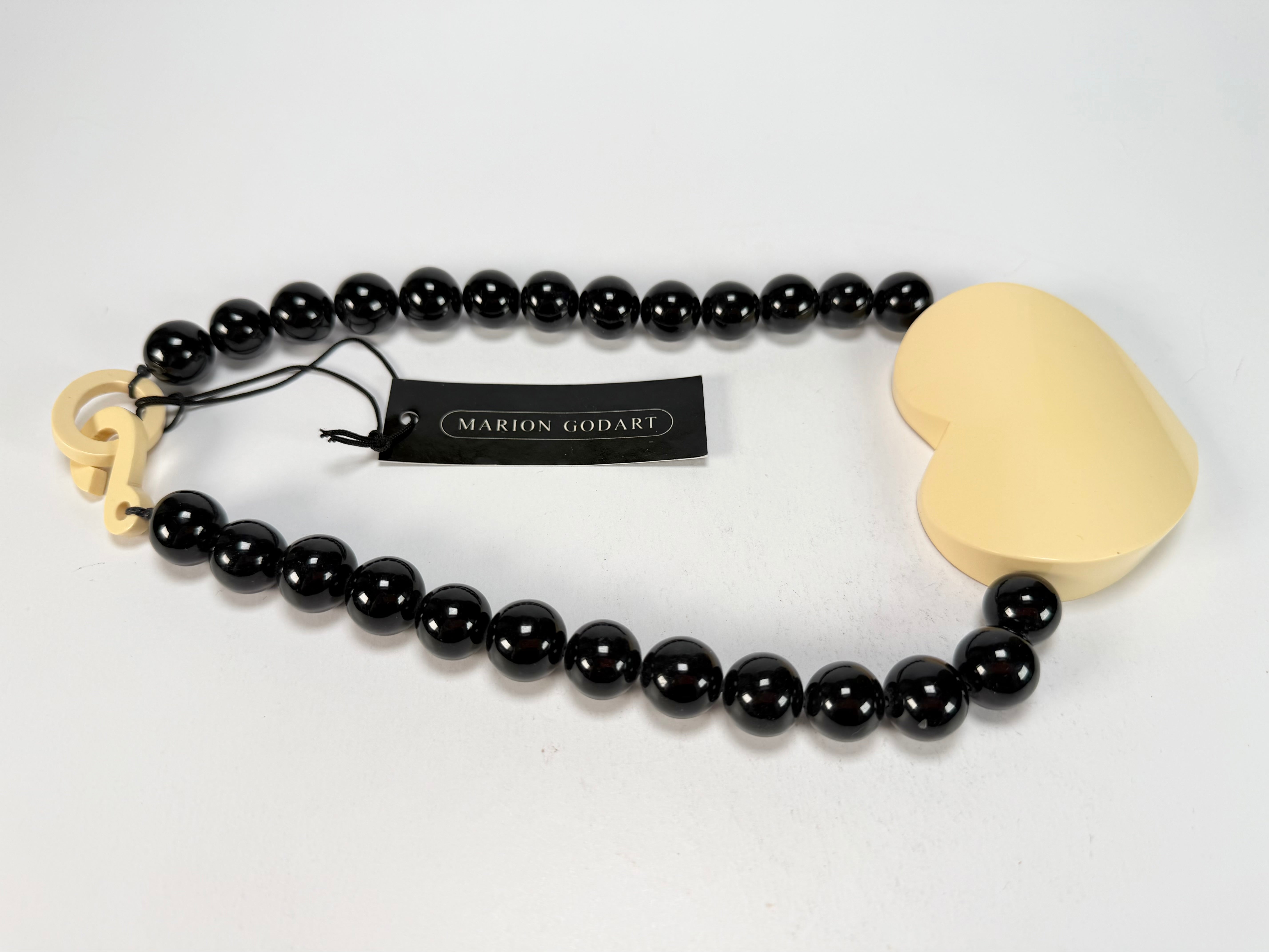 Marion Godart - BSX "Cœur Blanc" Large Heart Pendant Resin Necklace