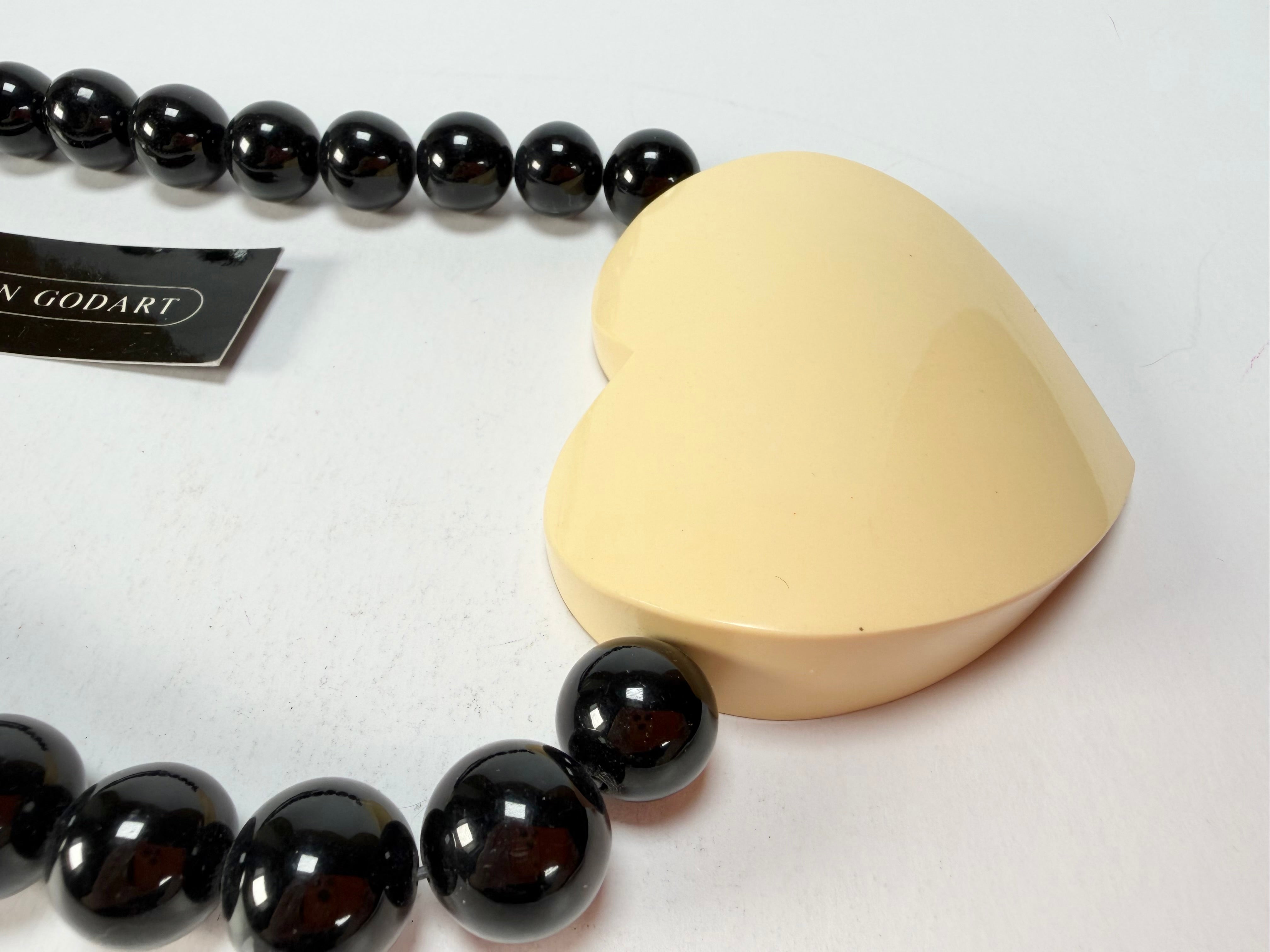 Marion Godart - BSX "Cœur Blanc" Large Heart Pendant Resin Necklace