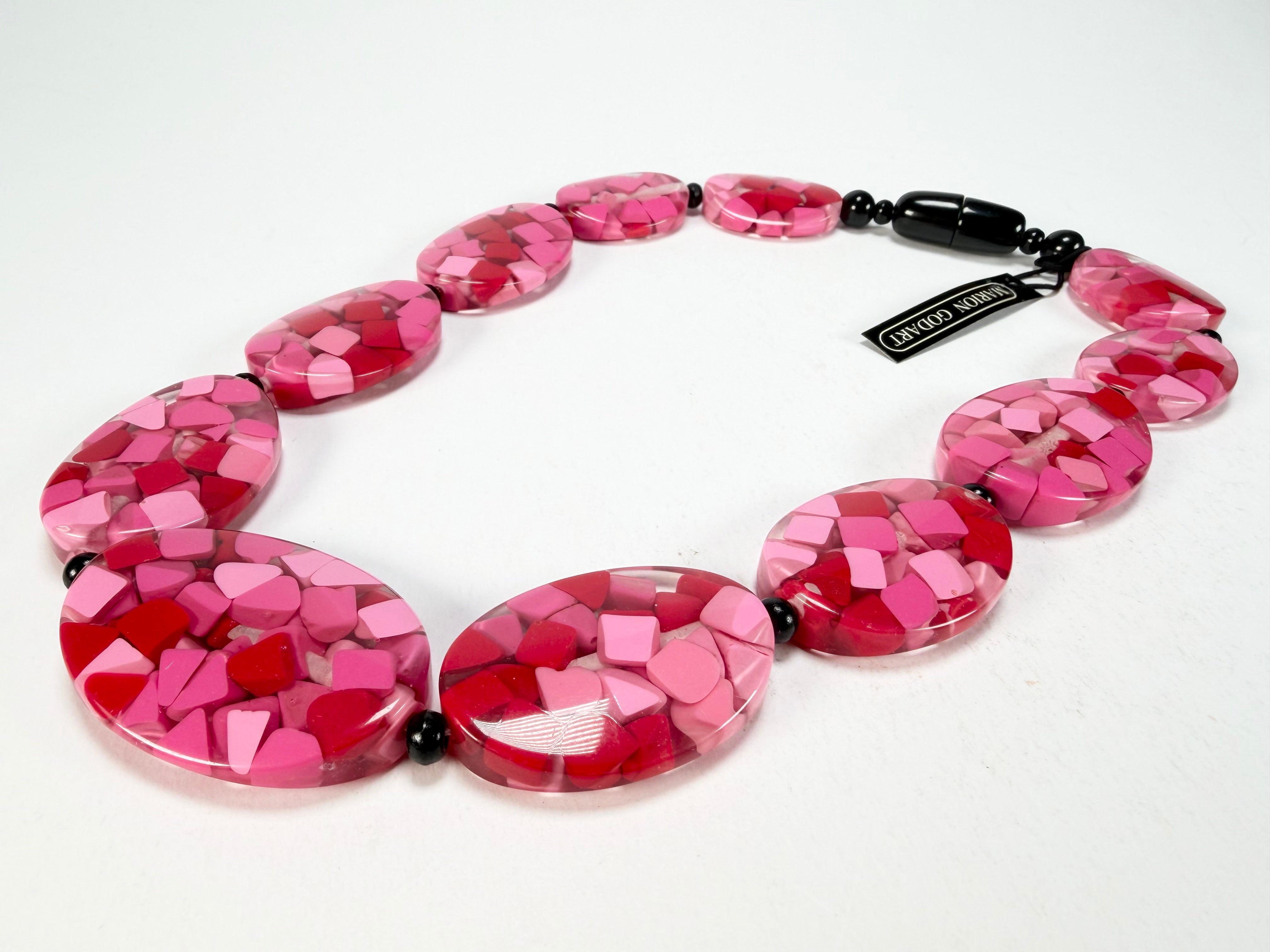 Marion Godart - Confetti "Forme Ovale" Pink Mix Resin Necklace