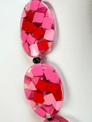 Marion Godart - Confetti "Forme Ovale" Pink Mix Resin Necklace