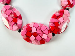 Marion Godart - Confetti "Forme Ovale" Pink Mix Resin Necklace