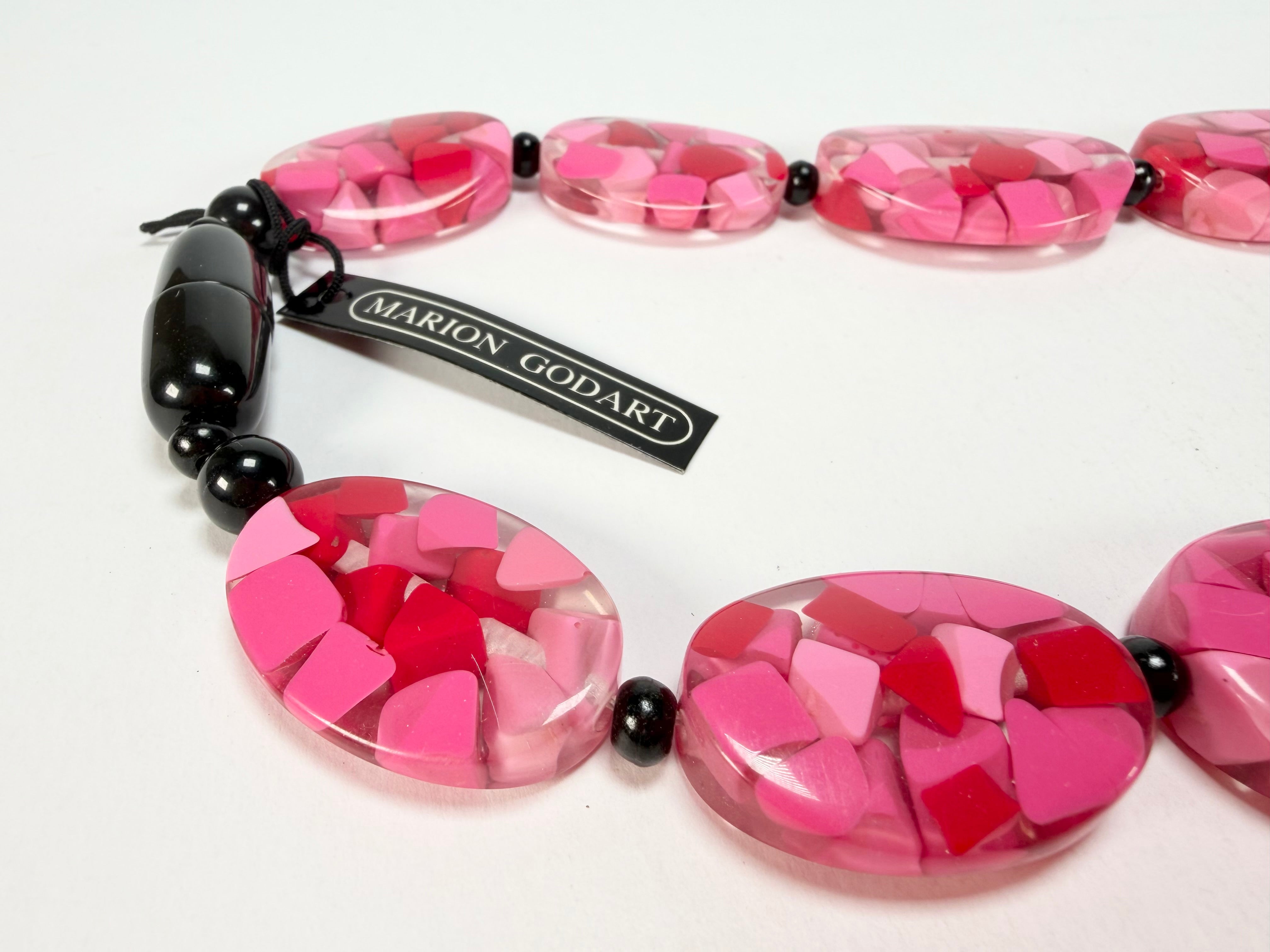 Marion Godart - Confetti "Forme Ovale" Pink Mix Resin Necklace