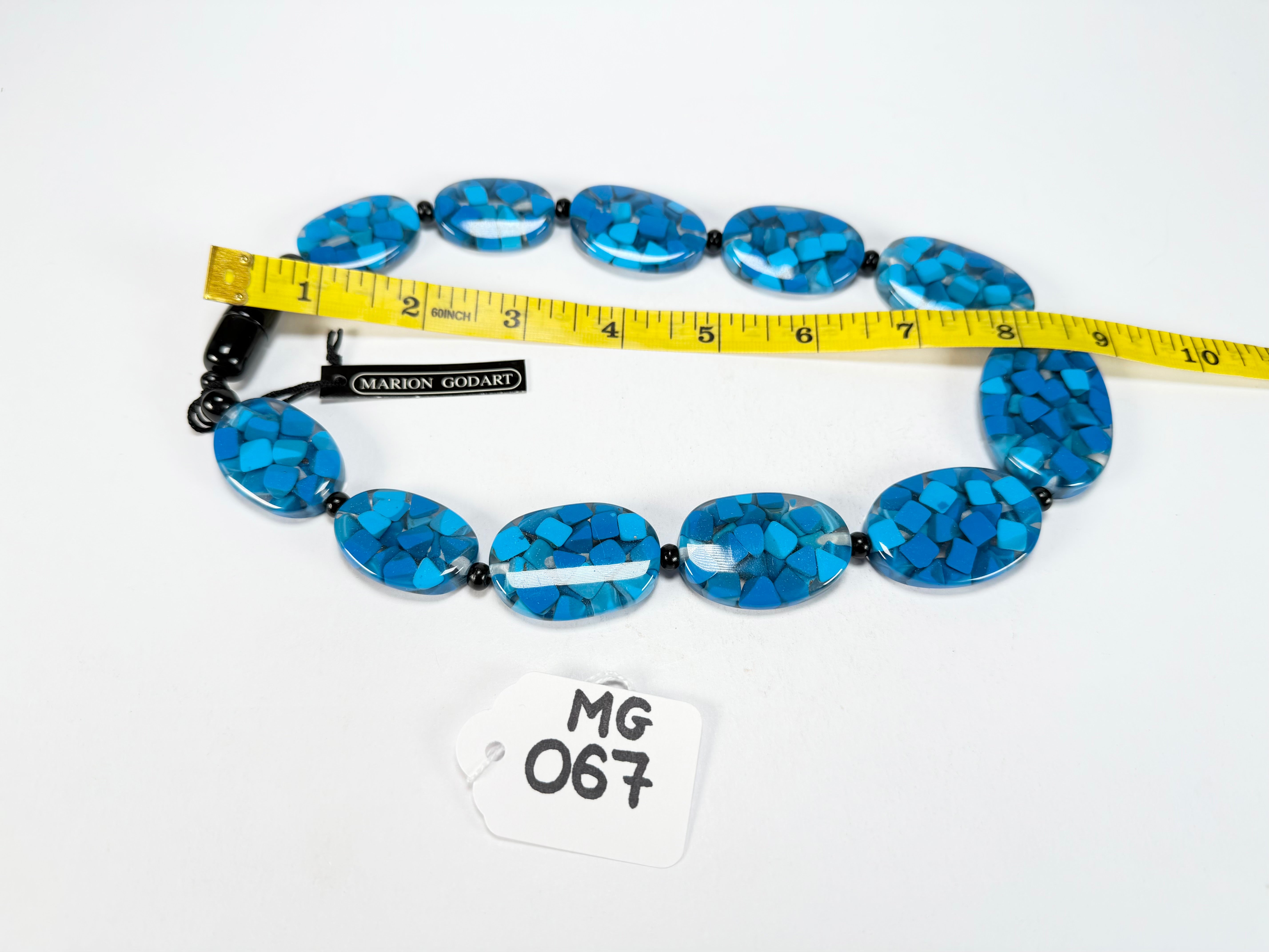 Marion Godart - Confetti "Forme Ovale" Blue Mix Resin Necklace