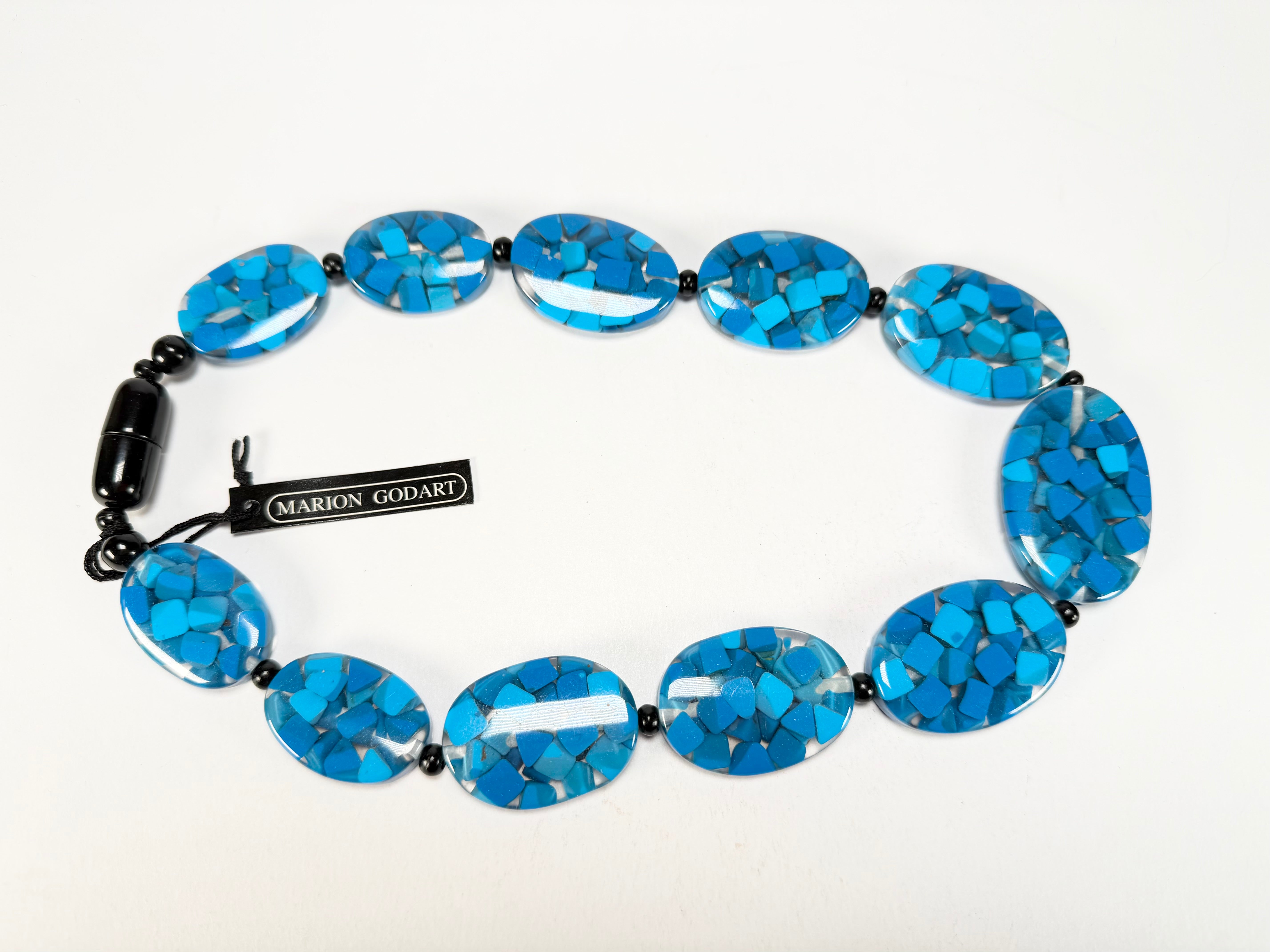 Marion Godart - Confetti "Forme Ovale" Blue Mix Resin Necklace