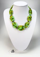 Marion Godart - Confetti "Forme Ovale" Green Mix Resin Necklace
