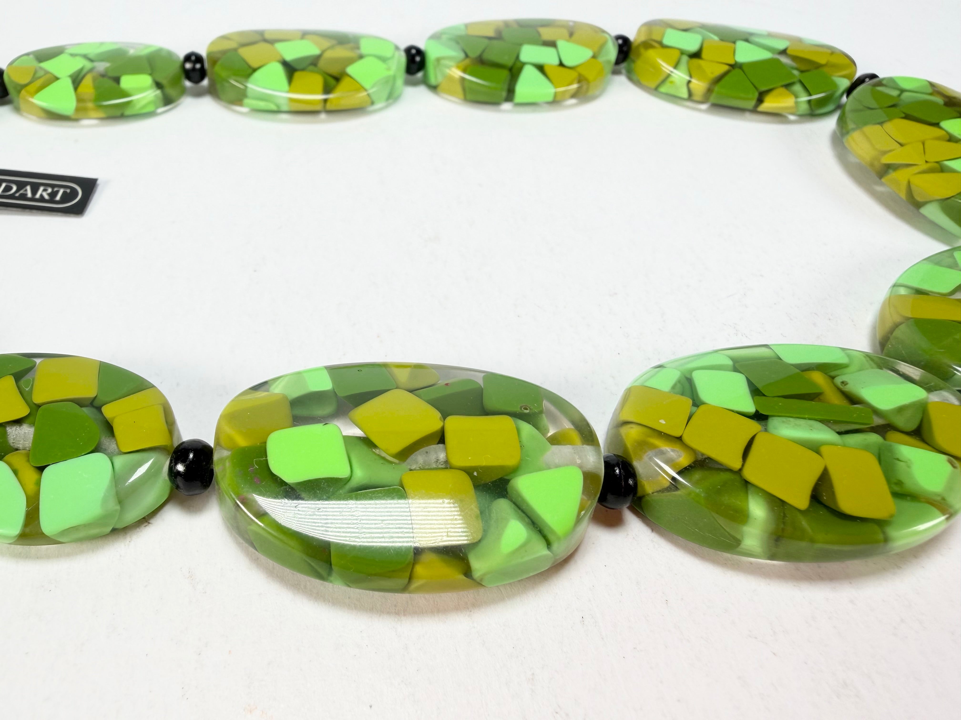 Marion Godart - Confetti "Forme Ovale" Green Mix Resin Necklace