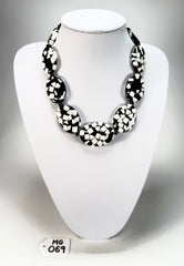 Marion Godart - Confetti "Forme Ovale" Black & White Resin Necklace
