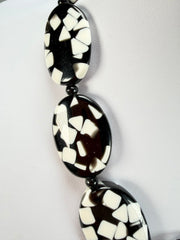 Marion Godart - Confetti "Forme Ovale" Black & White Resin Necklace