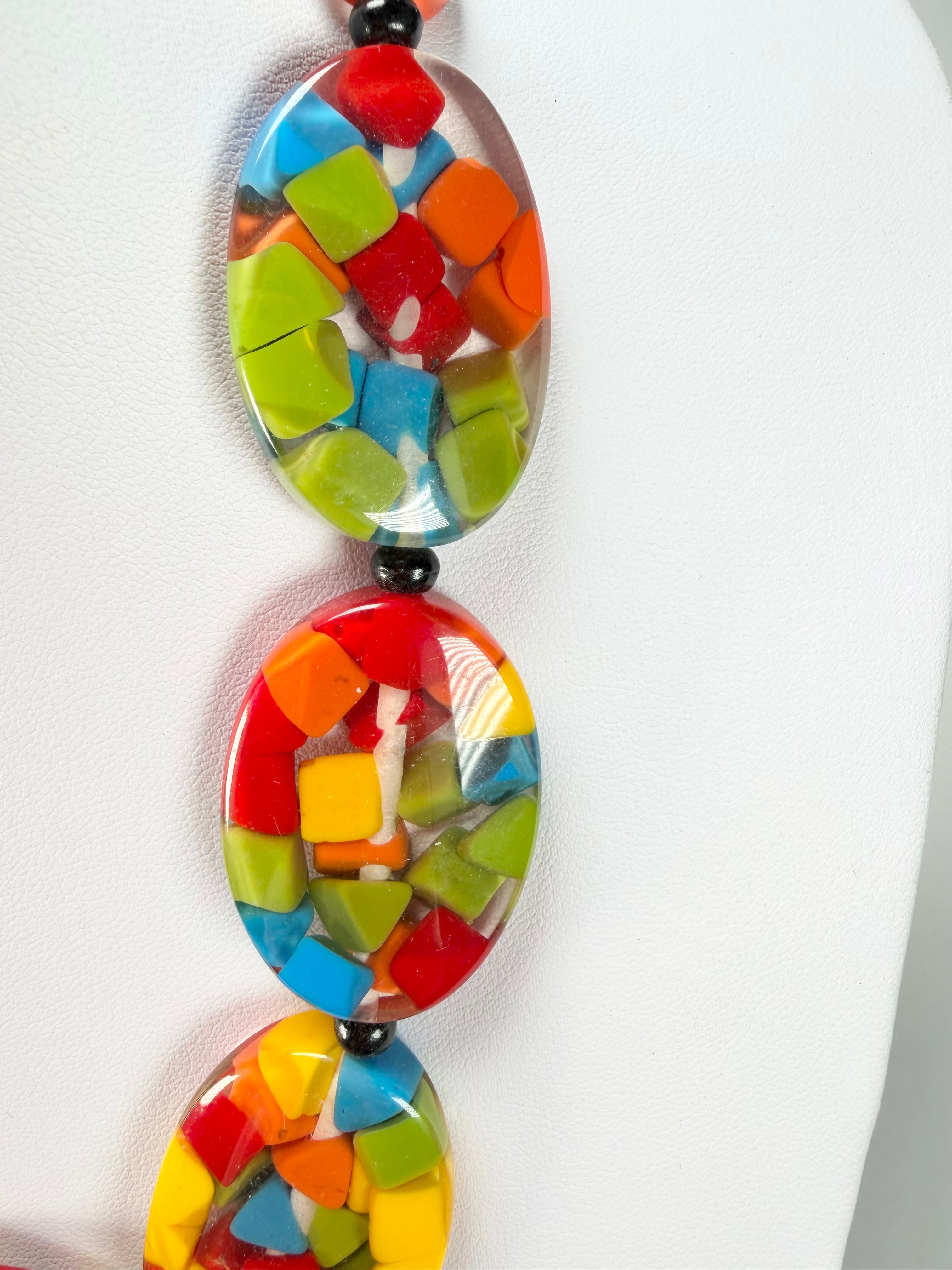 Marion Godart - Confetti "Forme Ovale" Summer Mix Resin Necklace