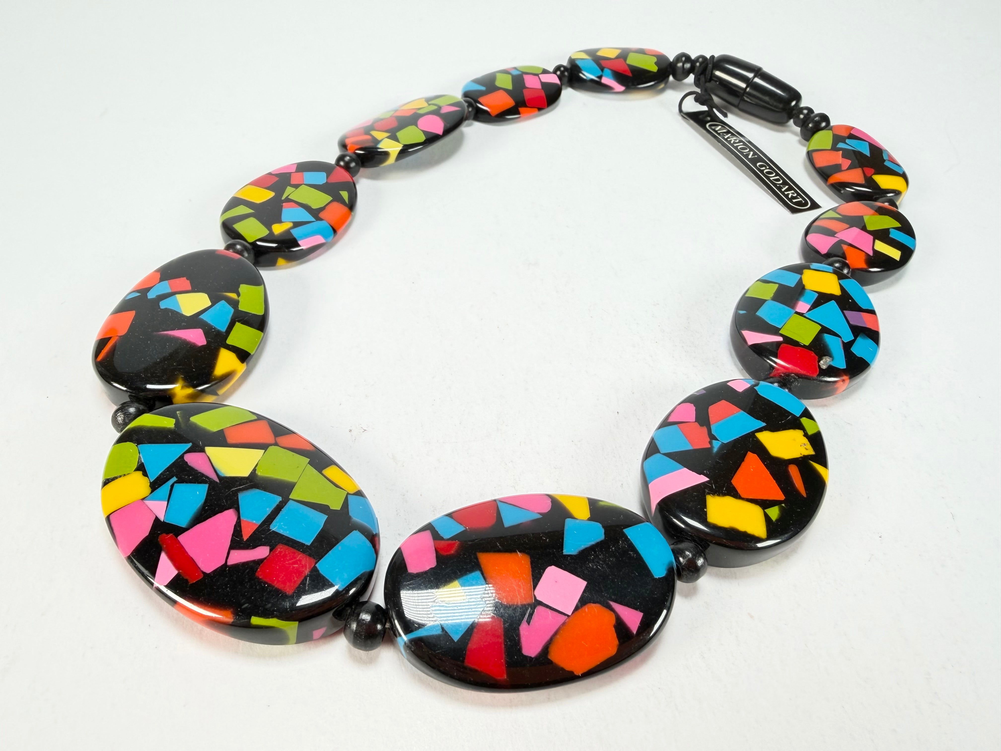 Marion Godart - Confetti "Forme Ovale" Art-Deco Mix Resin Necklace