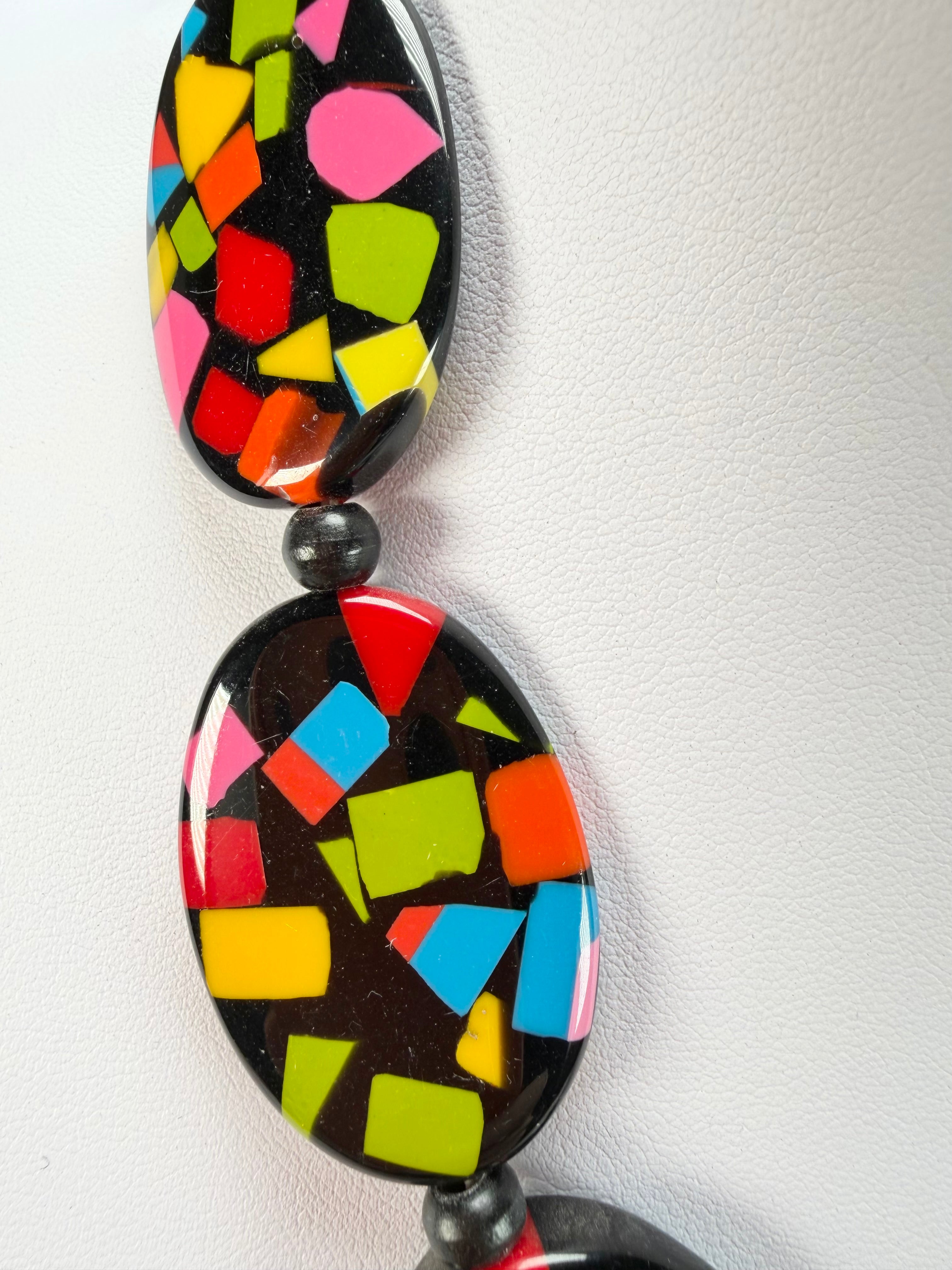 Marion Godart - Confetti "Forme Ovale" Art-Deco Mix Resin Necklace