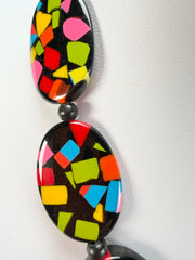 Marion Godart - Confetti "Forme Ovale" Art-Deco Mix Resin Necklace