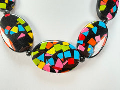 Marion Godart - Confetti "Forme Ovale" Art-Deco Mix Resin Necklace