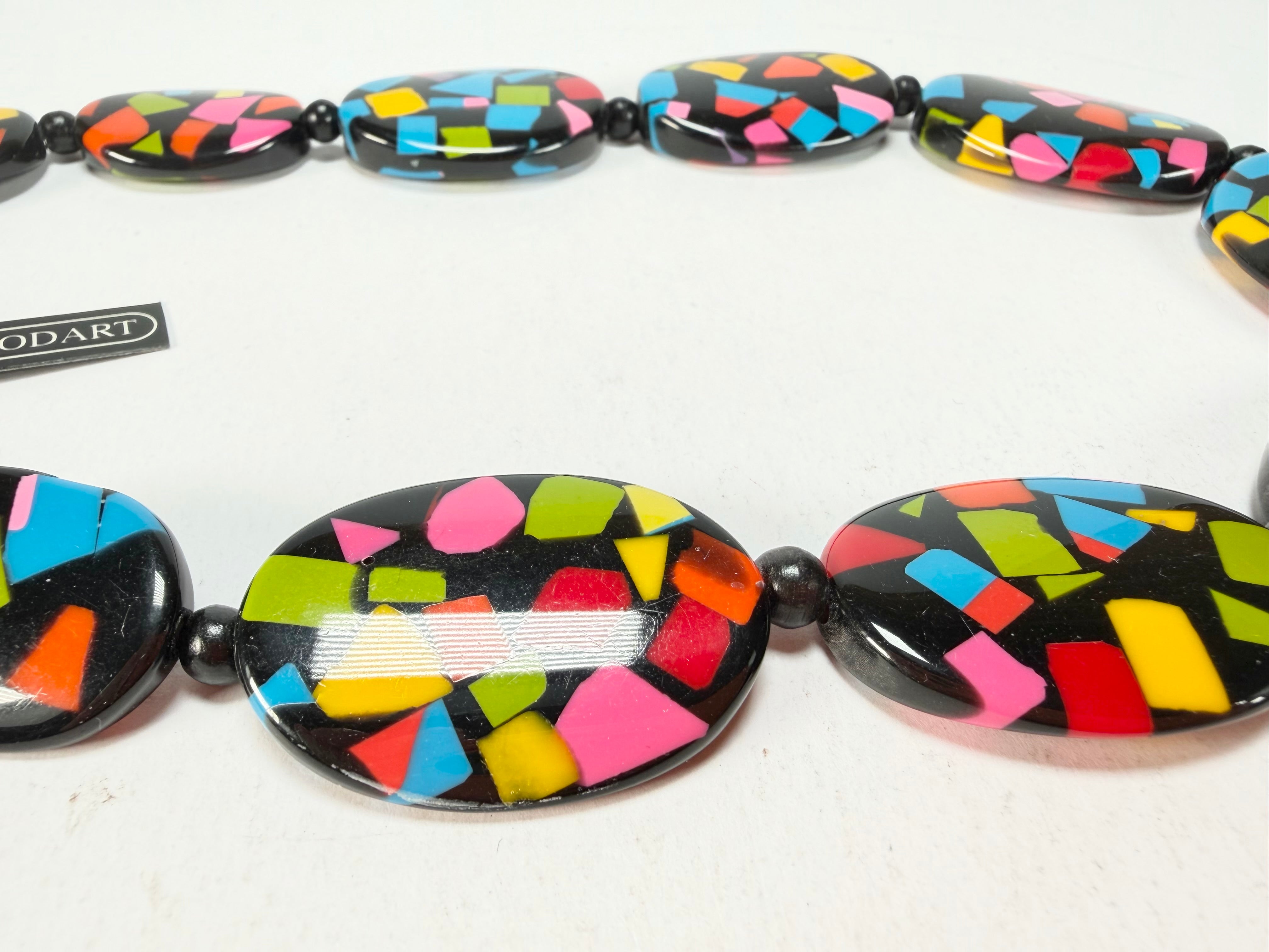 Marion Godart - Confetti "Forme Ovale" Art-Deco Mix Resin Necklace
