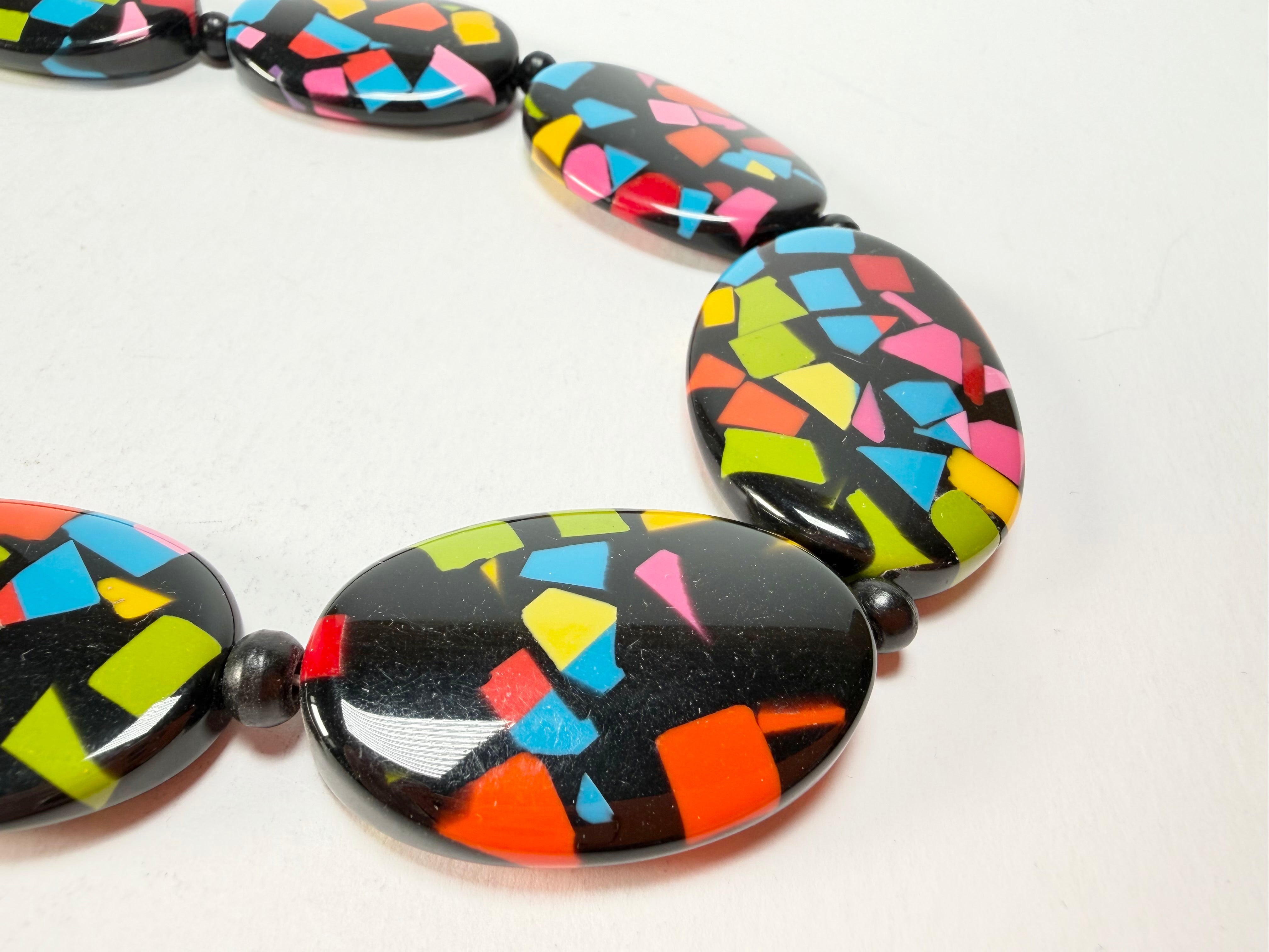Marion Godart - Confetti "Forme Ovale" Art-Deco Mix Resin Necklace