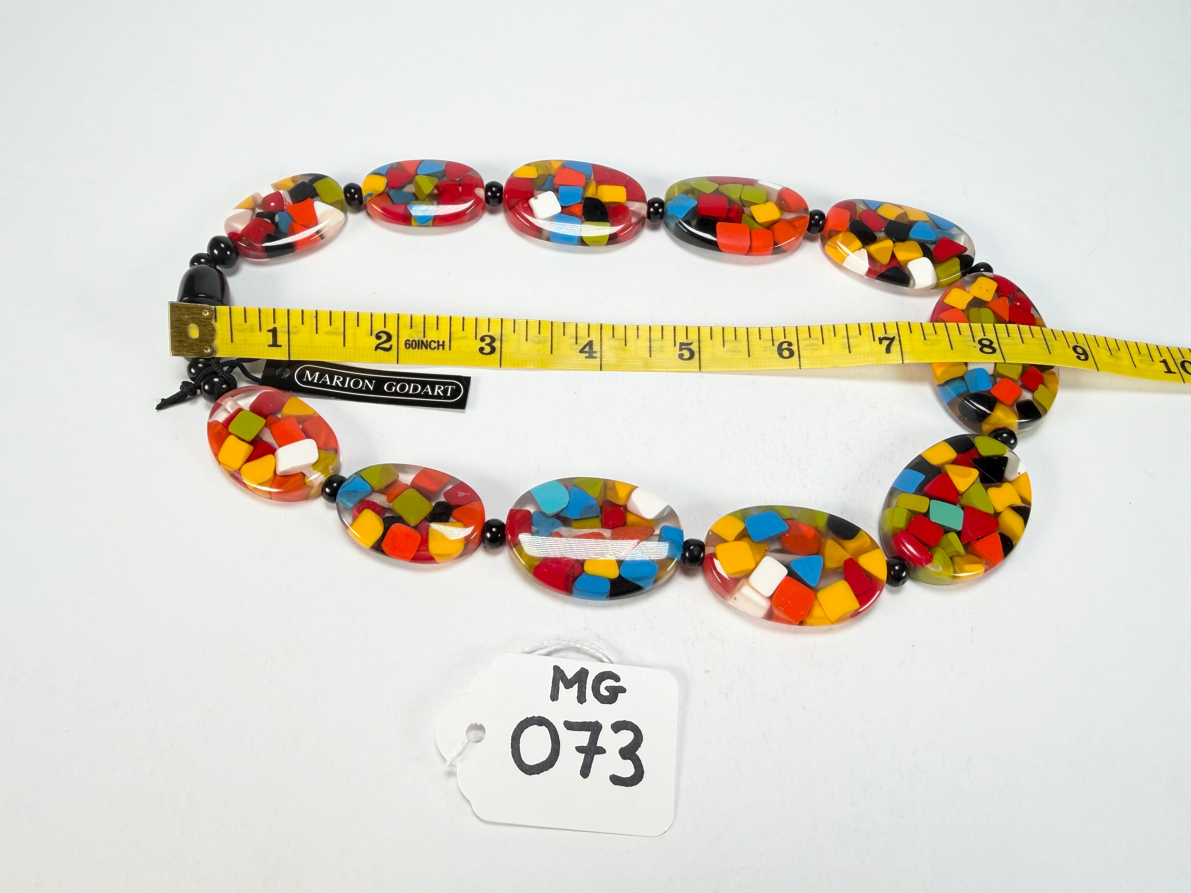 Marion Godart - Confetti "Forme Ovale" Black + Summer Mix Resin Necklace