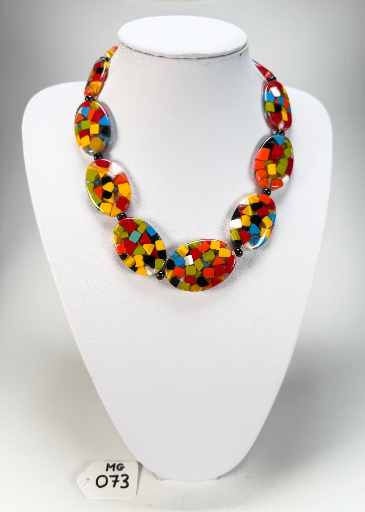 Marion Godart - Confetti "Forme Ovale" Black + Summer Mix Resin Necklace