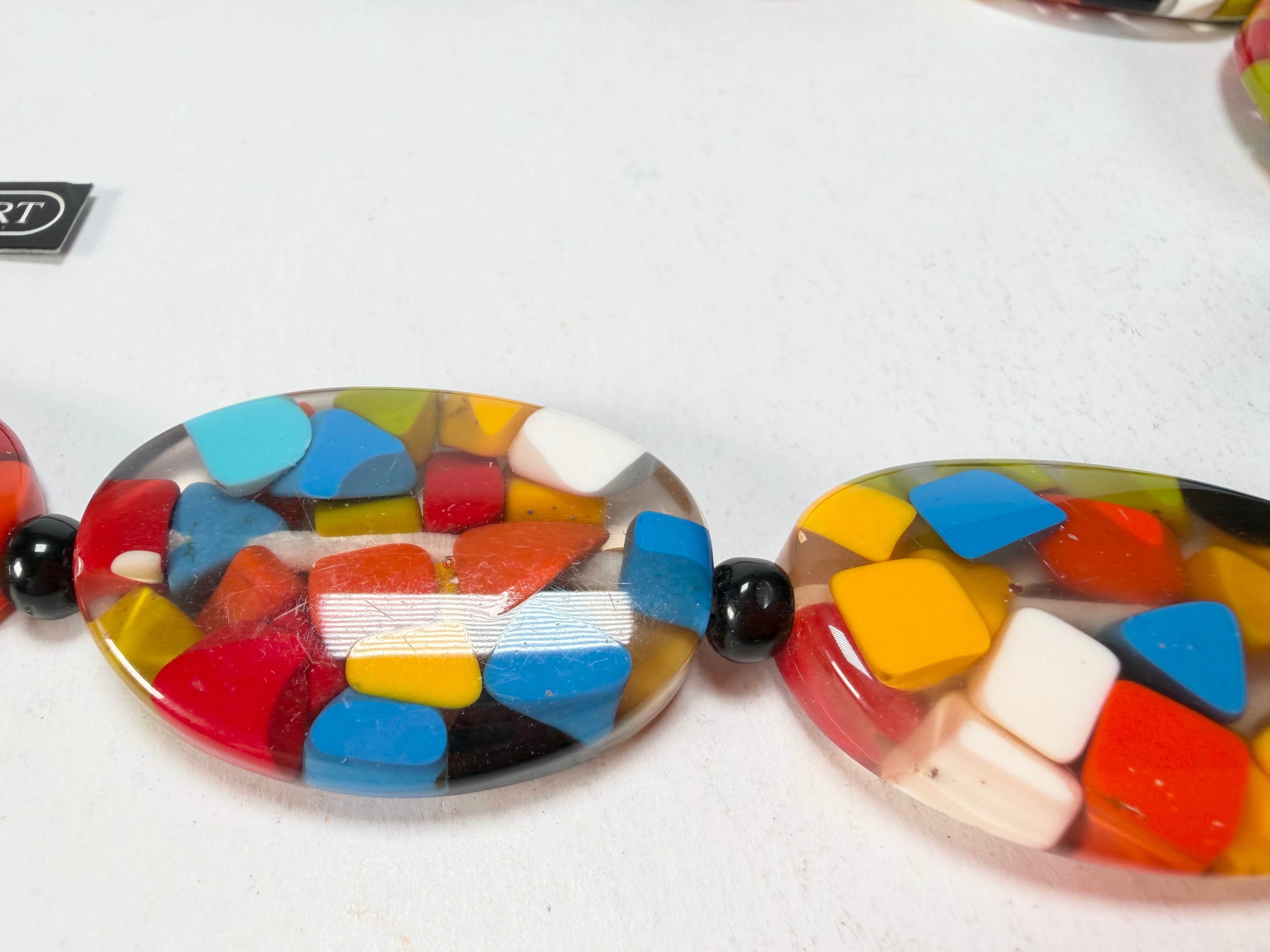 Marion Godart - Confetti "Forme Ovale" Black + Summer Mix Resin Necklace