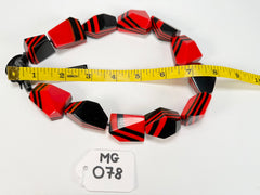 Marion Godart - Fragmental "Bord Dentelé" Black & Red Resin Necklace