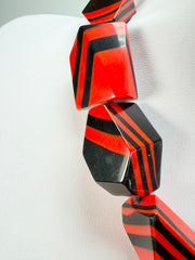 Marion Godart - Fragmental "Bord Dentelé" Black & Red Resin Necklace