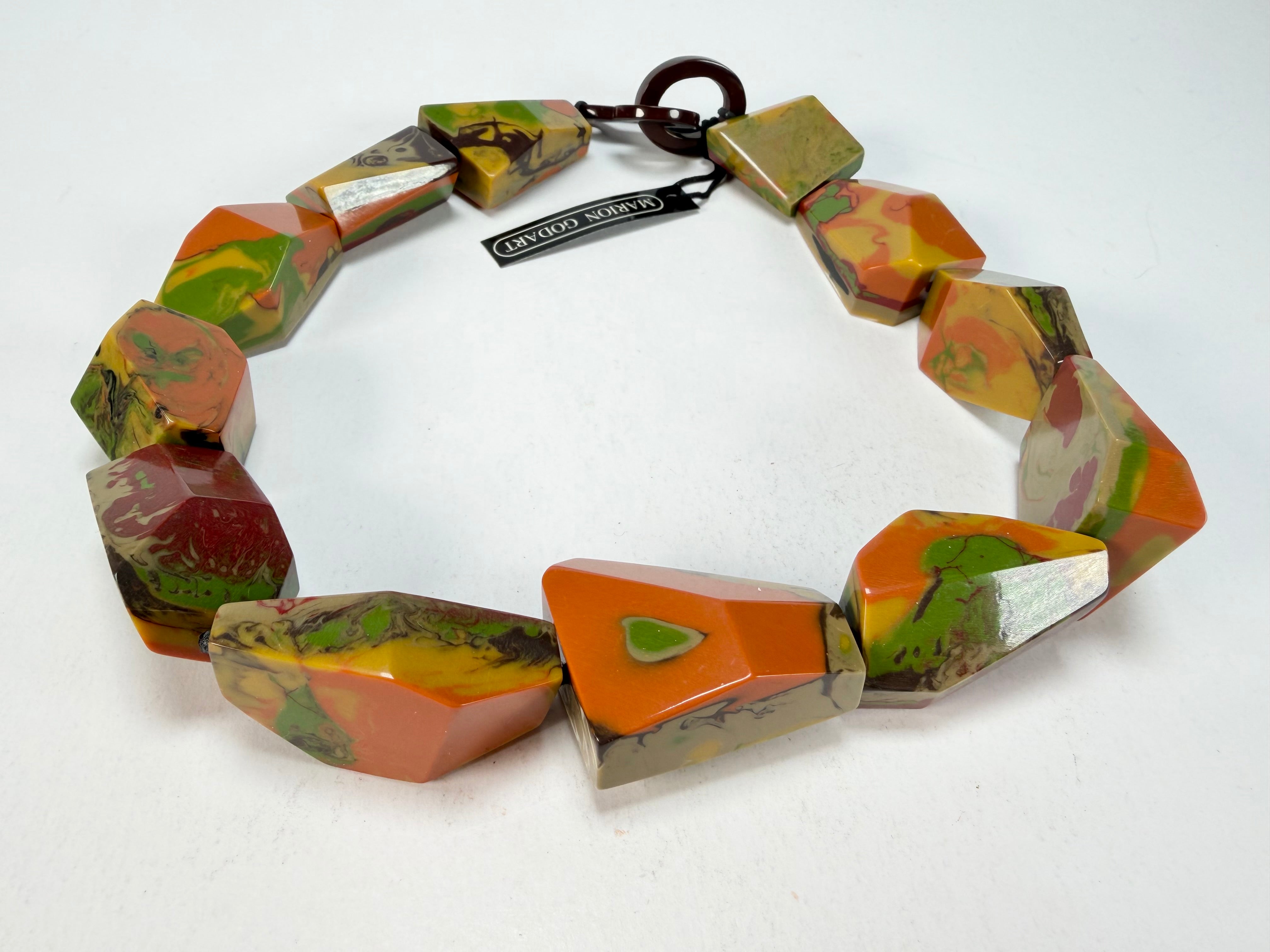 Marion Godart - Fragmental "Bord Dentelé" Camoflauge Mix Resin Necklace
