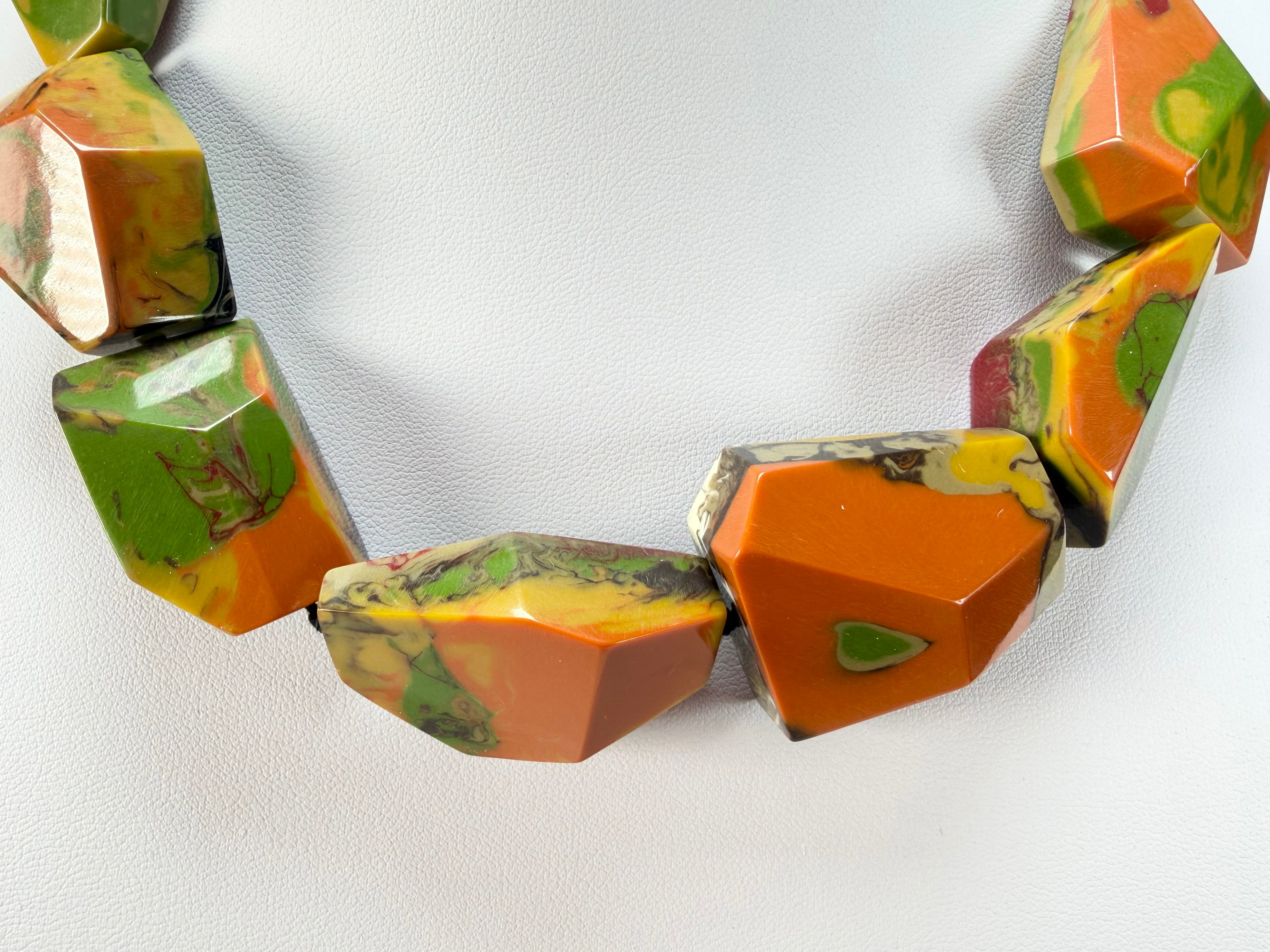 Marion Godart - Fragmental "Bord Dentelé" Camoflauge Mix Resin Necklace