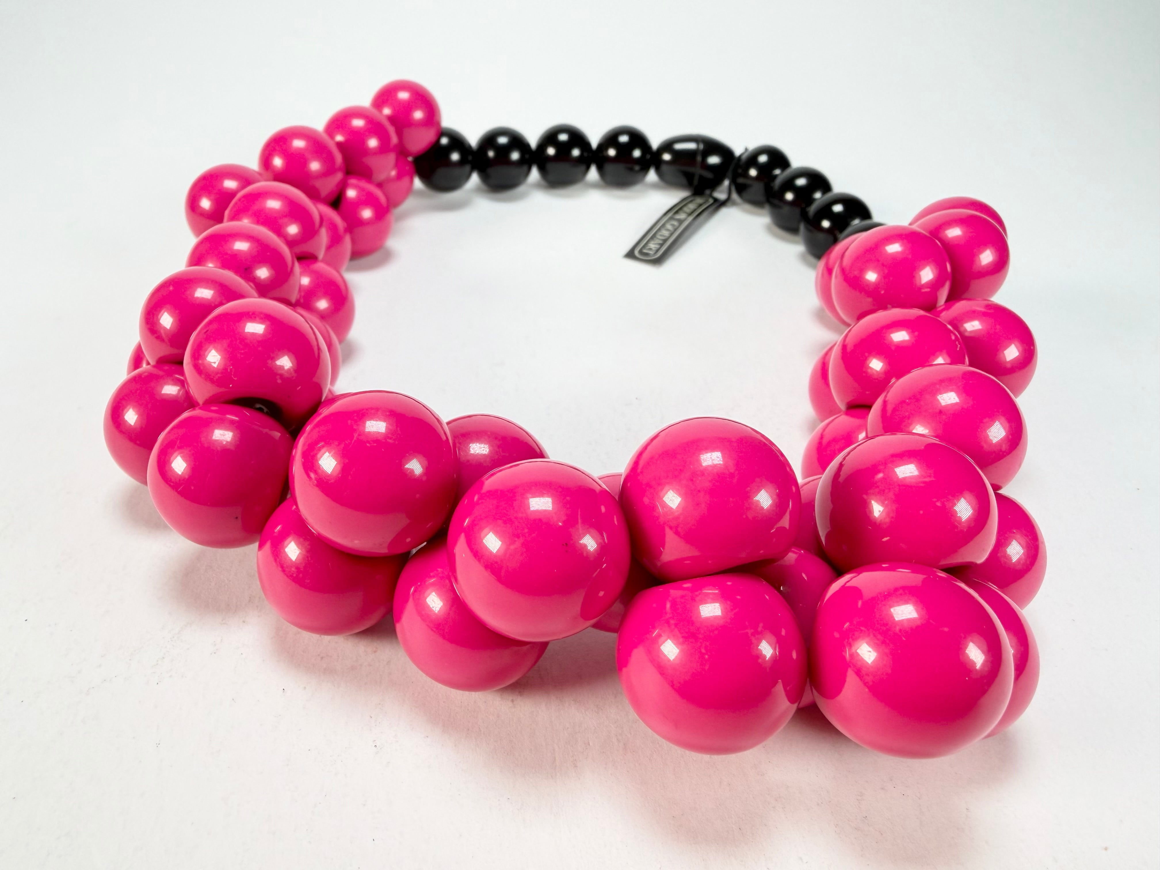 Marion Godart - Grapes "Poignée" Hot Pink Large Cluster Resin Necklace