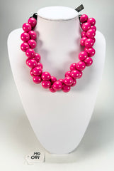 Marion Godart - Grapes "Poignée" Hot Pink Large Cluster Resin Necklace